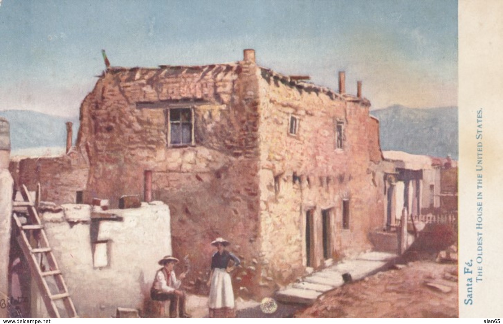 Sante Fe New Mexico, Oldest House In United States Tuck Sante Fe Series #2595 C1900s Vintage Postcard - Santa Fe