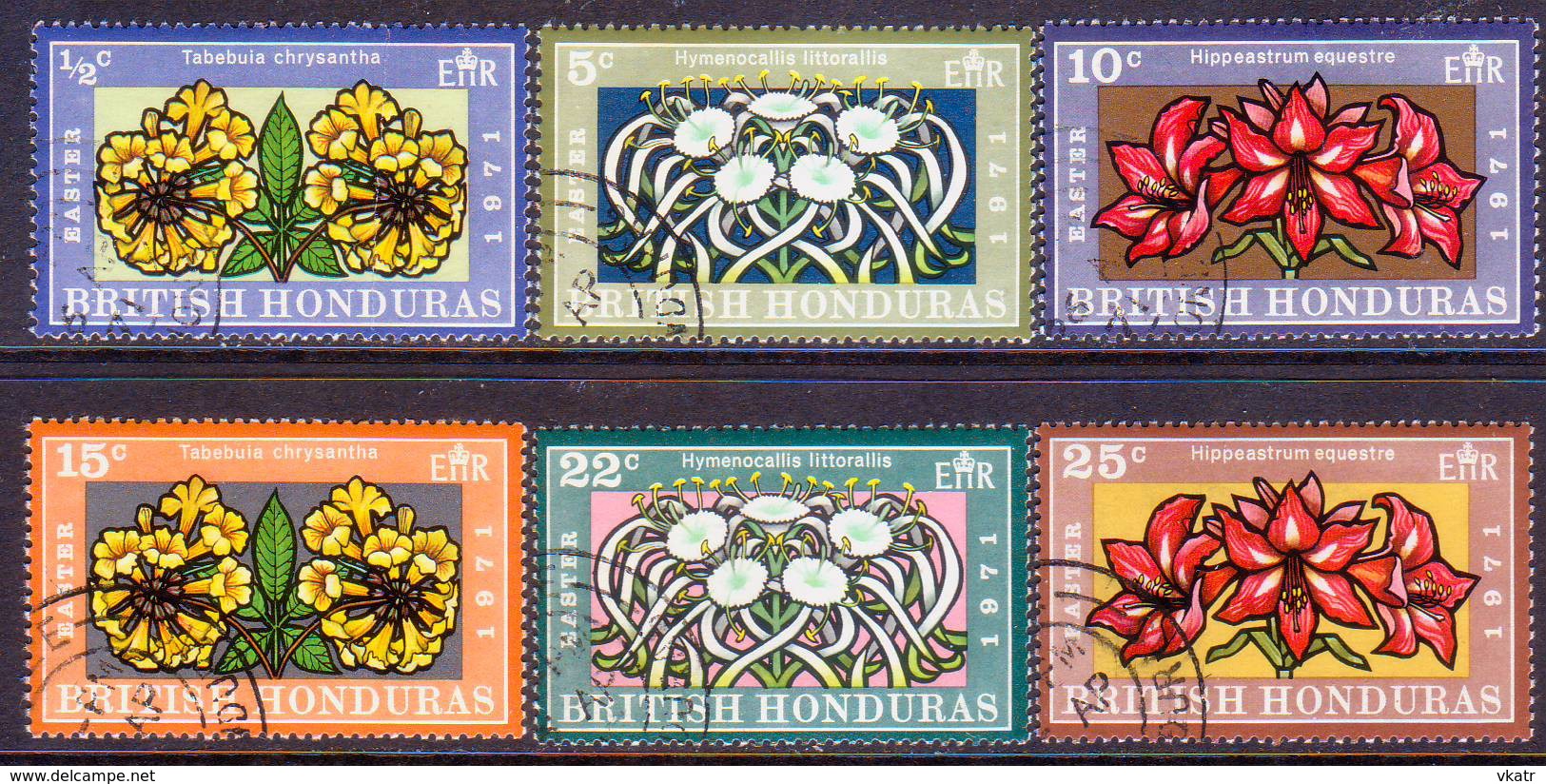British Honduras 1971 SG #307-12 Compl.set Used Easter - British Honduras (...-1970)
