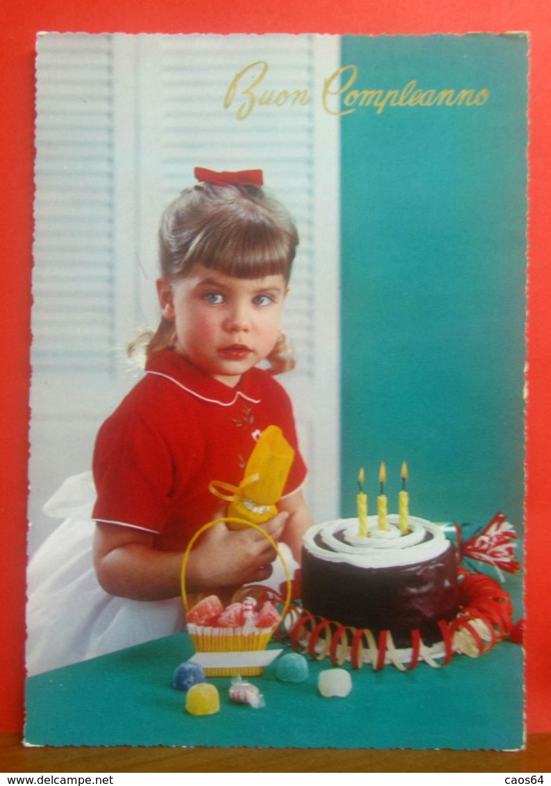 Bambina Con Torta - Pasticceria - Buon Compleanno CARTOLINA  Non Viaggiata - Geburtstag