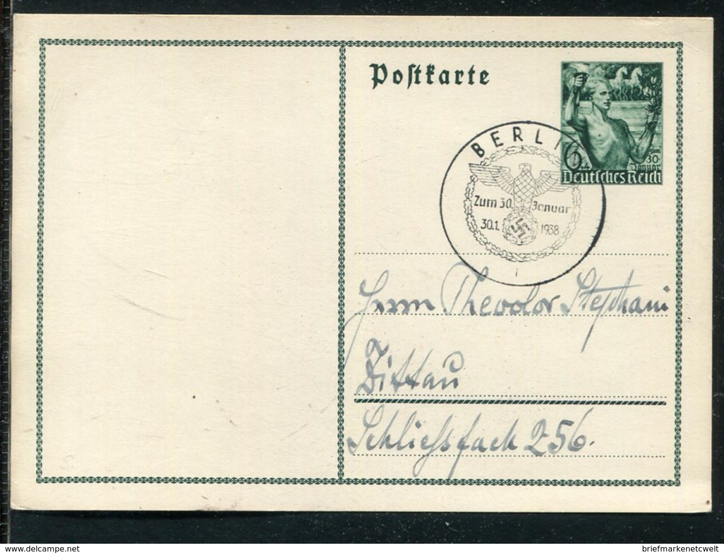 Deutsches Reich / 1938 / Sonderpostkarte Mi. P 267, SSt. Berlin "Zum 30. Januar" (22116) - Sonstige & Ohne Zuordnung