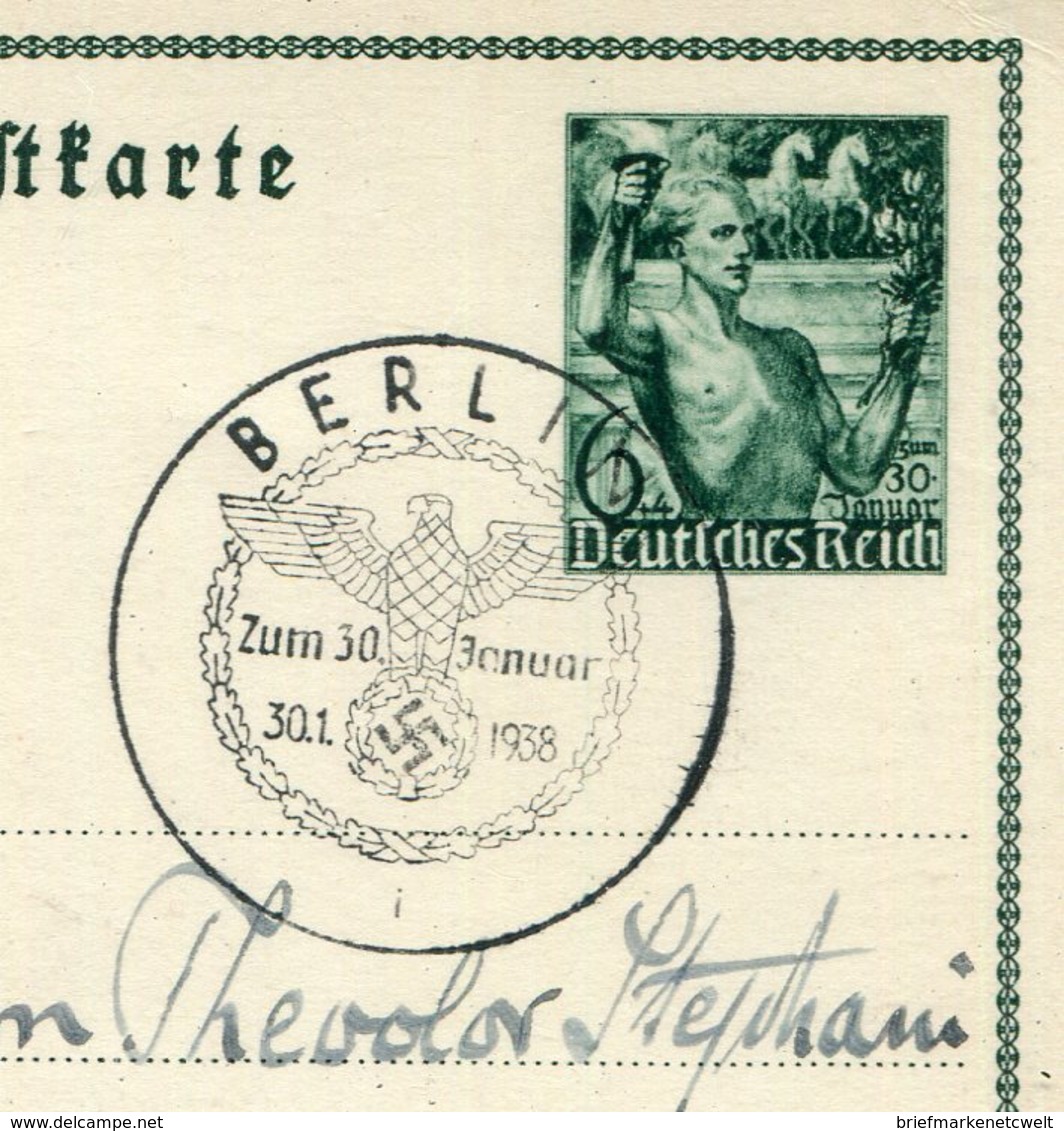 Deutsches Reich / 1938 / Sonderpostkarte Mi. P 267, SSt. Berlin "Zum 30. Januar" (22116) - Sonstige & Ohne Zuordnung