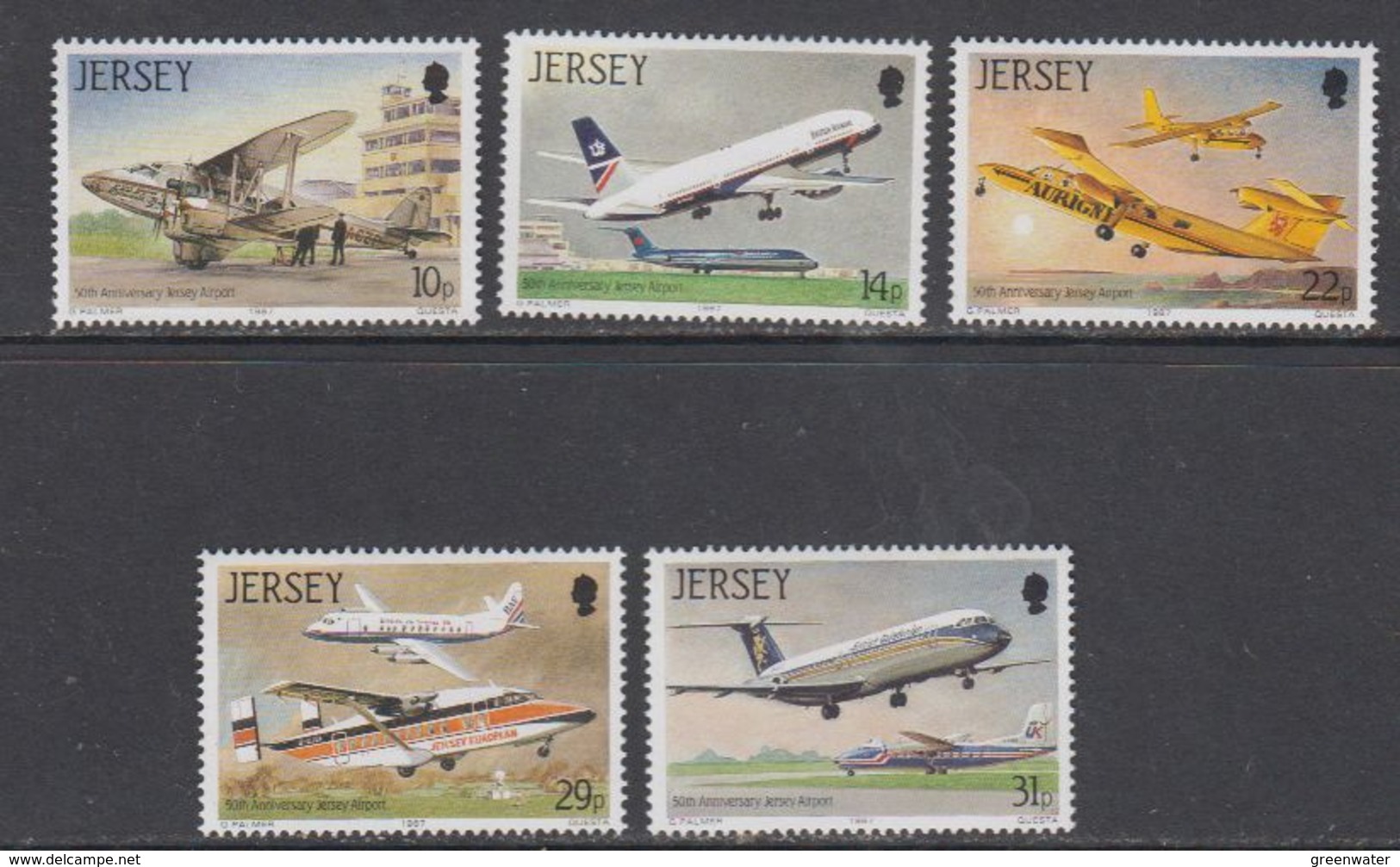 Jersey 1987 Airplanes 5v ** Mnh (43989) - Jersey
