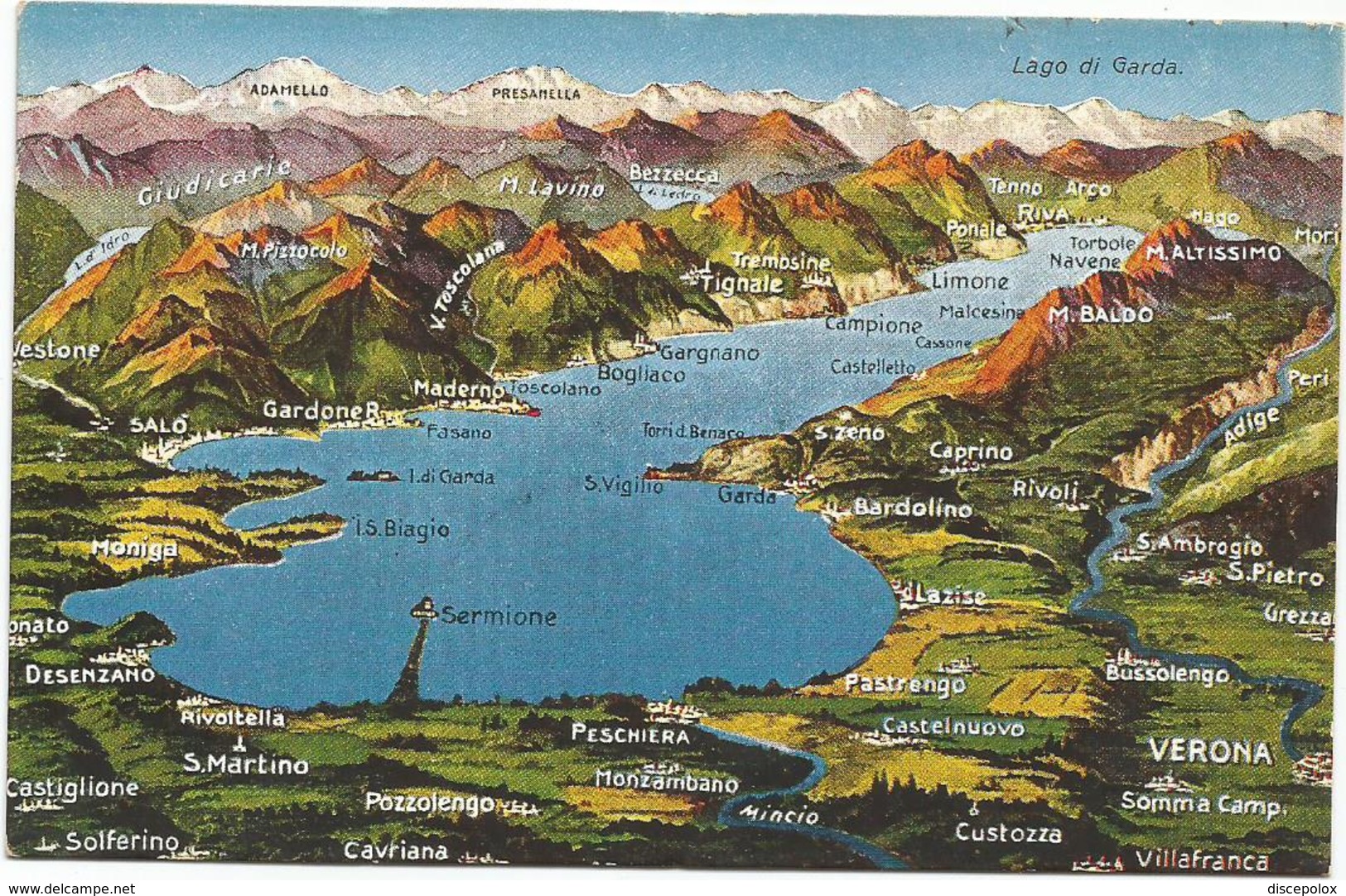 W4079 Lago Di Garda - Carta Geografica Map Carte Geographique / Non Viaggiata - Carte Geografiche
