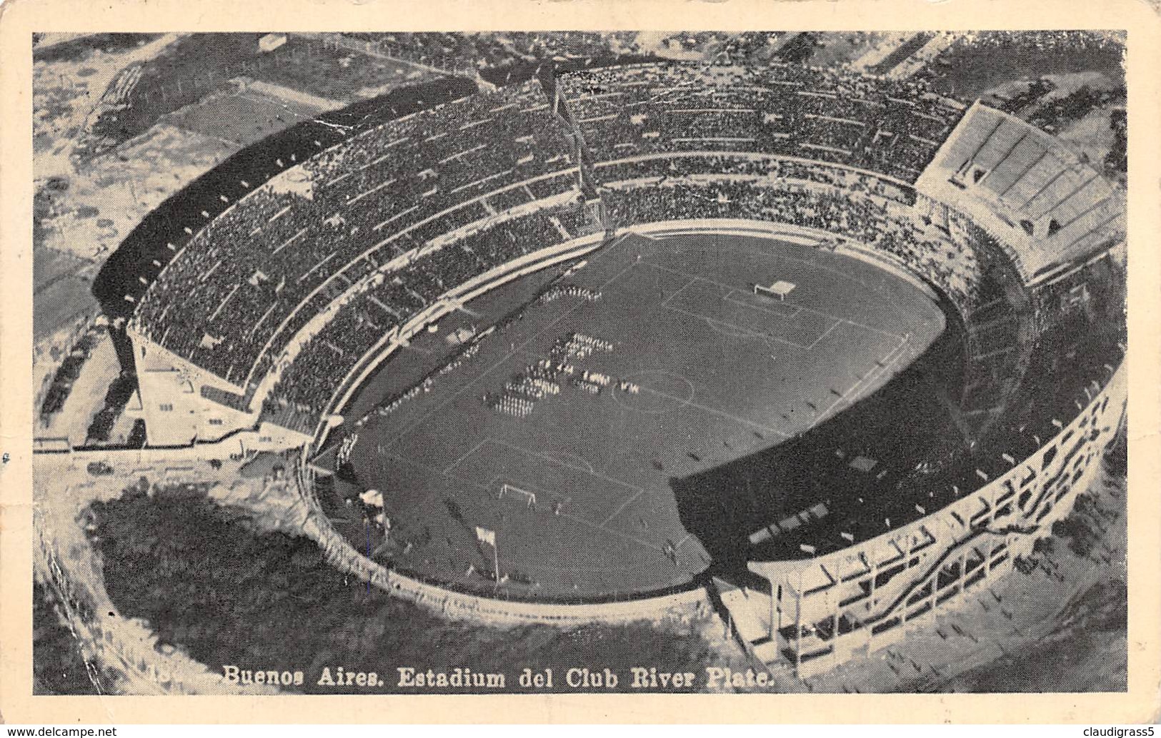 0681 "BUENOS AIRES . REP. ARGENTINA - ESTADIUM DEL CLUB RIVER PLATE" CART. ORIG. SPED. 1951 - Argentina