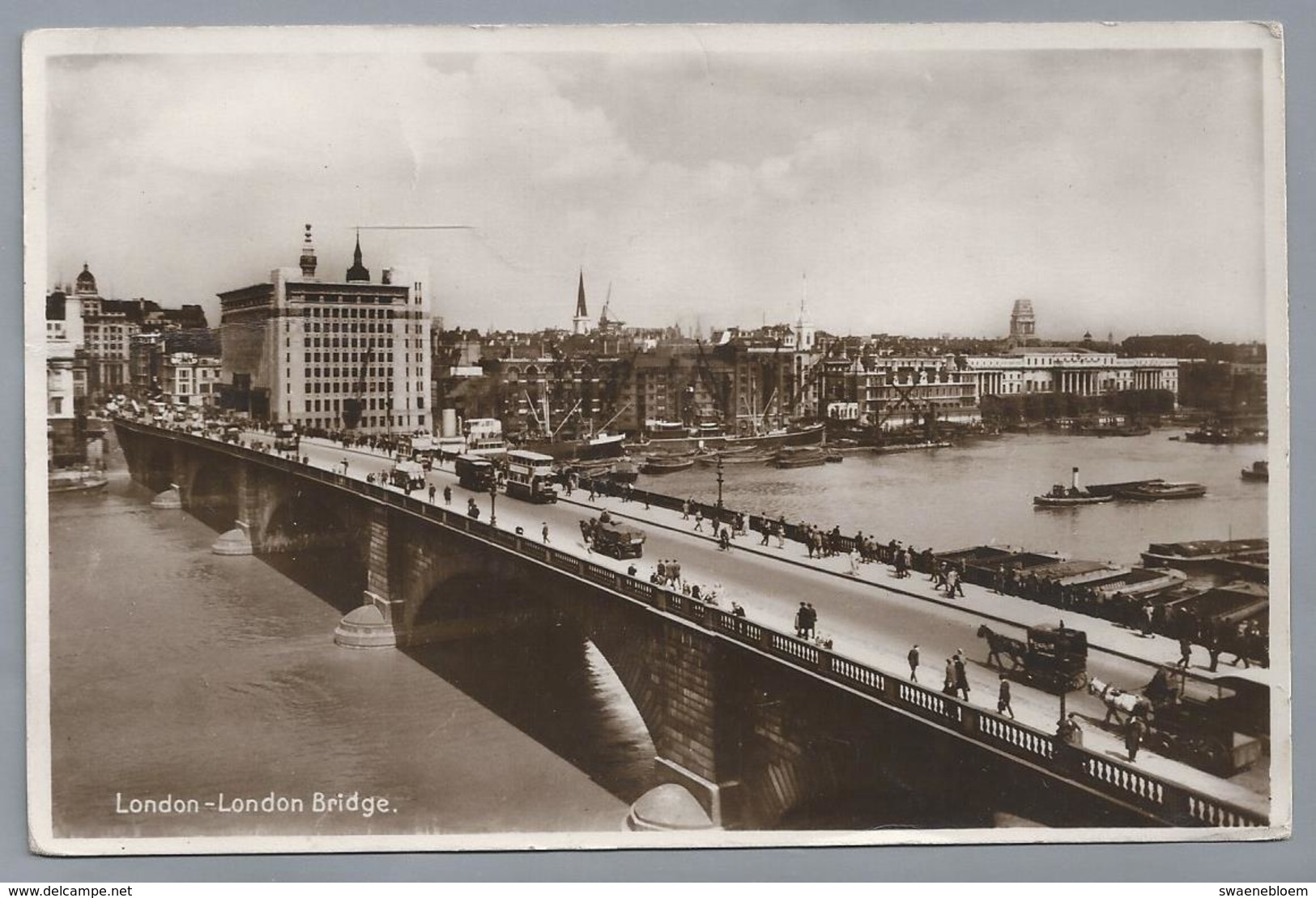 UK.- LONDON. London Bridge. 1932. Old Cars. Paard En Wagen. Bus.. - Tower Of London