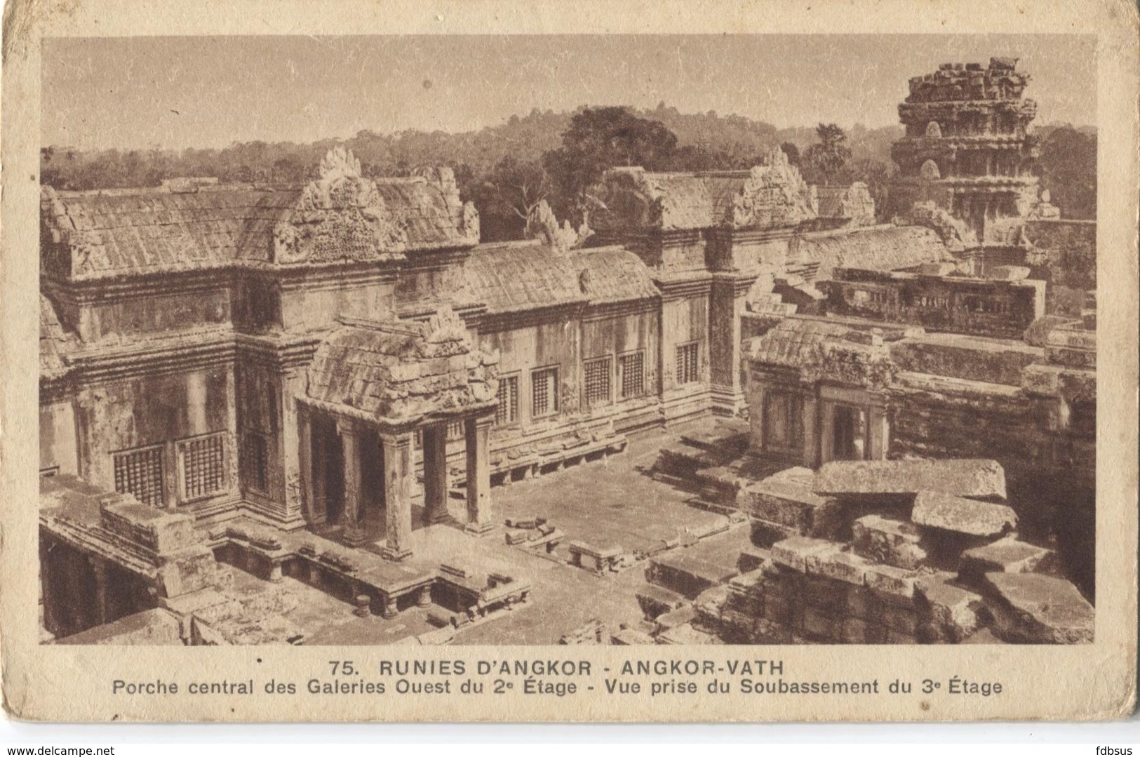 4 Oude Postkaarten  - Angkor Temple Tempel Ruines - Ed. Nadal Saigon - Imp. Braun - Cambodge