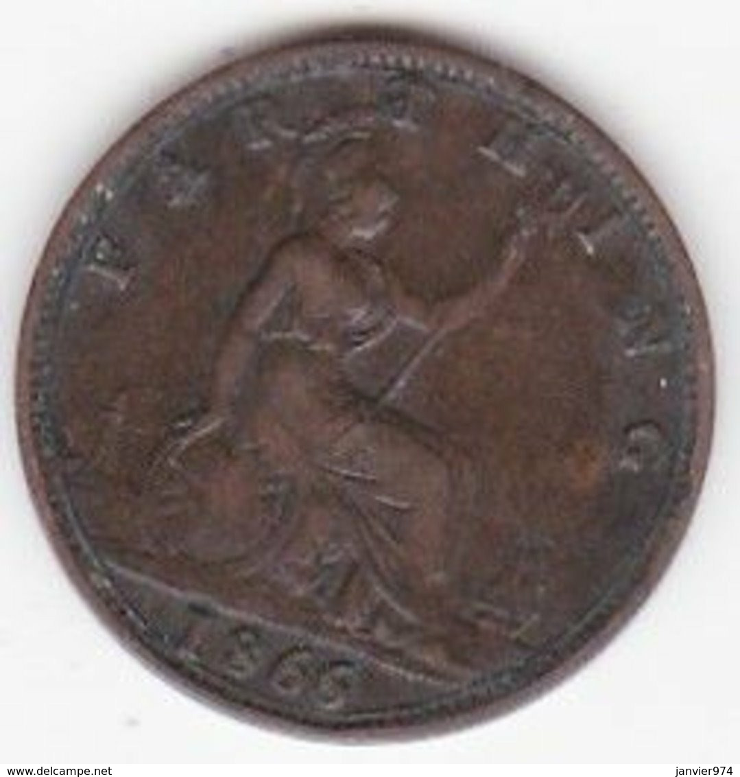 Grande-Bretagne. 1 Farthing 1866. Victoria - B. 1 Farthing