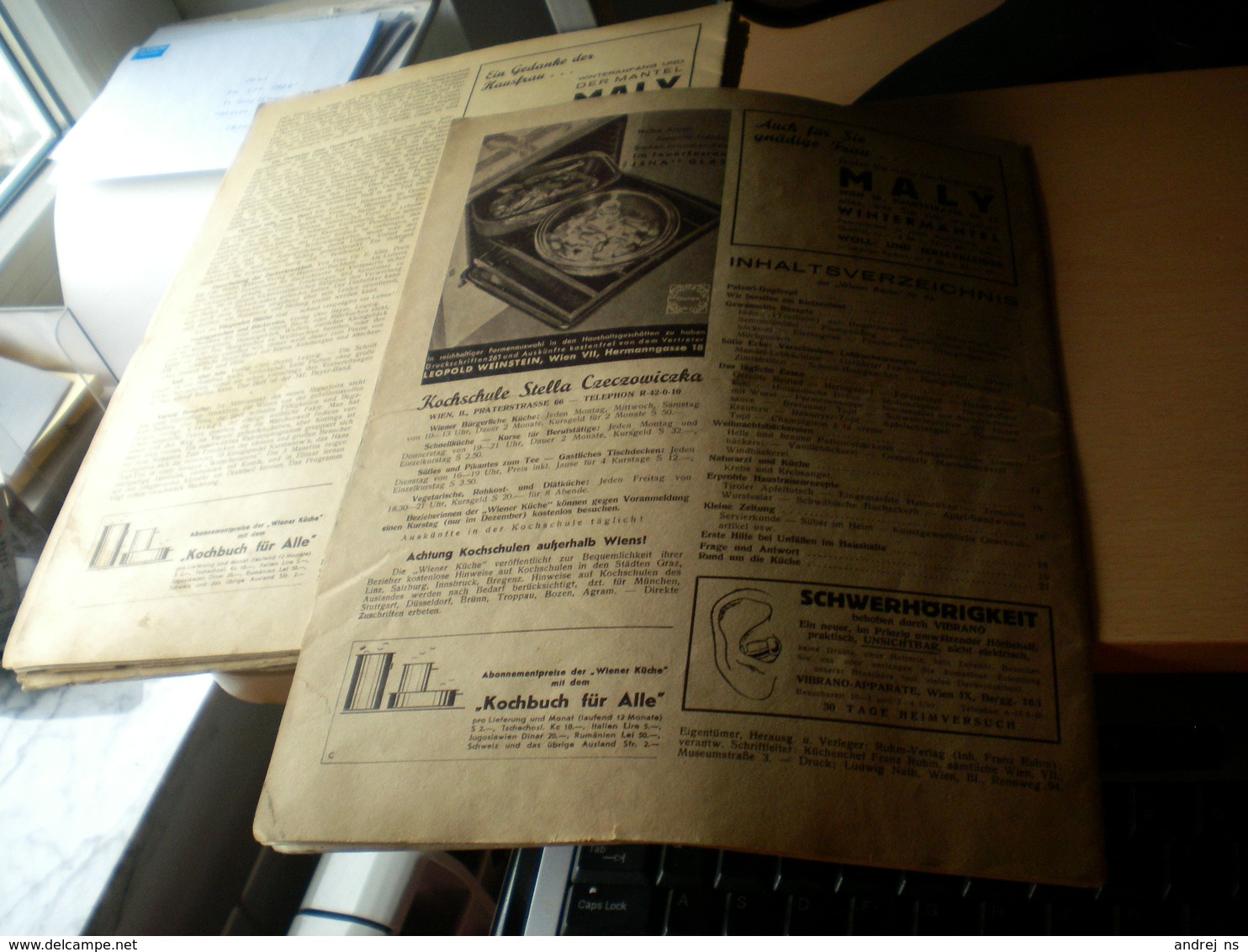 Wiener Kuche Herausgegeben Von Kuchenchef Franz Ruhm Nr 62 Wien 1935 24 Pages - Essen & Trinken