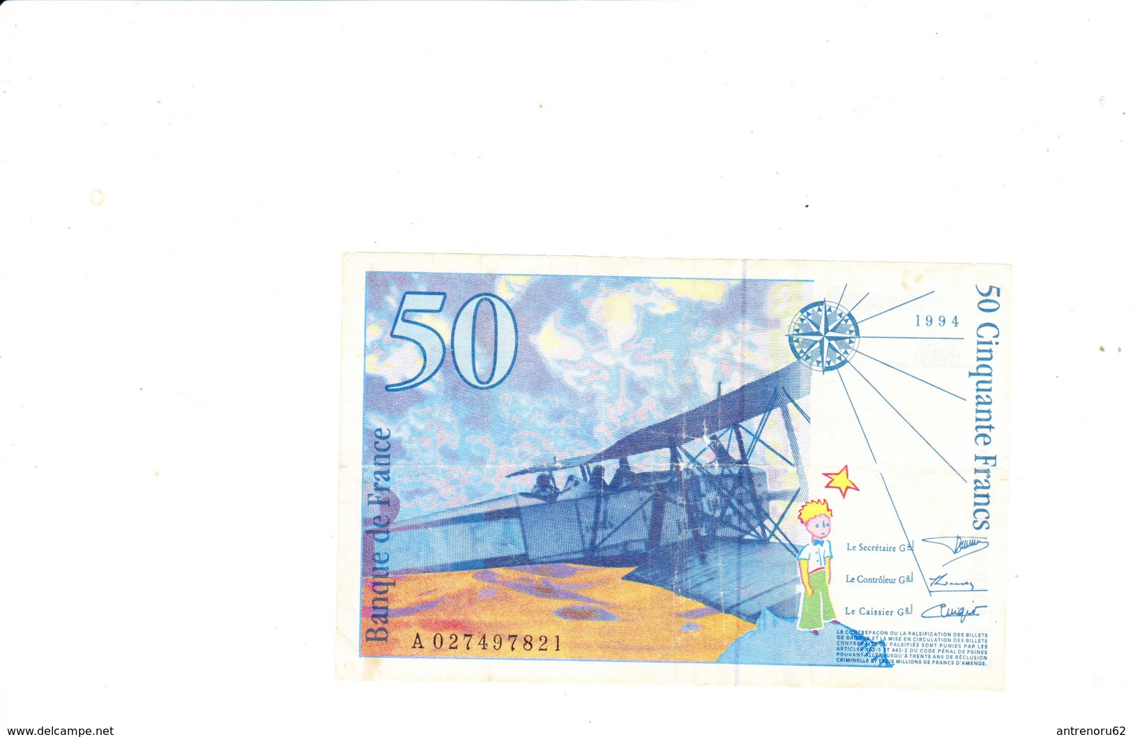 BANKNOTES-FRANCE-SEE-SCAN-CIRCULATED - 50 F 1992-1999 ''St Exupéry''