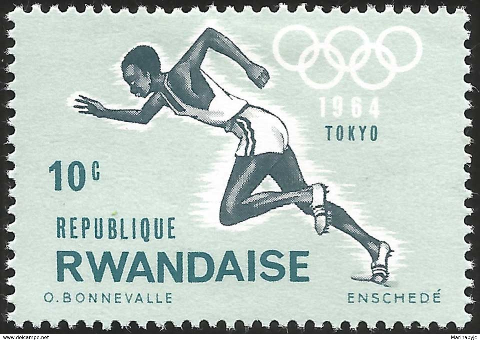 V) 1964 RWANDAISE, 18TH OLYMPIC GAMES, TOKYO, MN - Unused Stamps