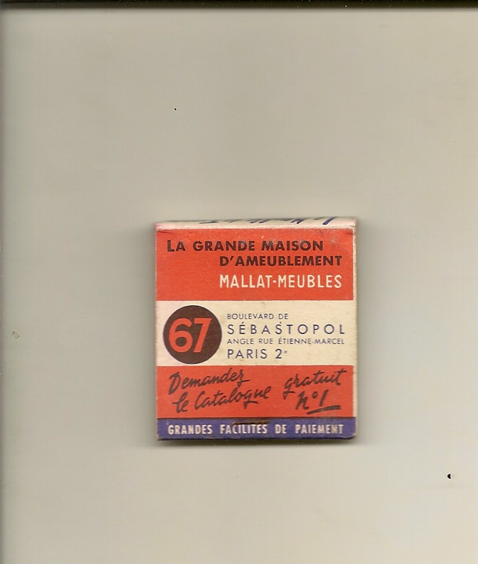 Pochette Allumettes LASTAR De 1955 Neuve Et Pleine:MALLAT-MEUBLES à Paris 2° - Scatole Di Fiammiferi