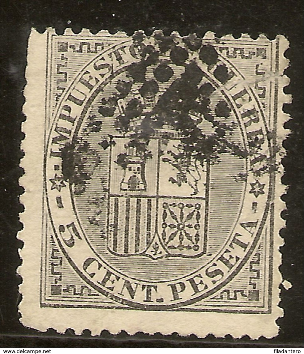 España Edifil 141 (º)  5 Céntimos Negro  Escudo España  1874   NL1043 - Ungebraucht