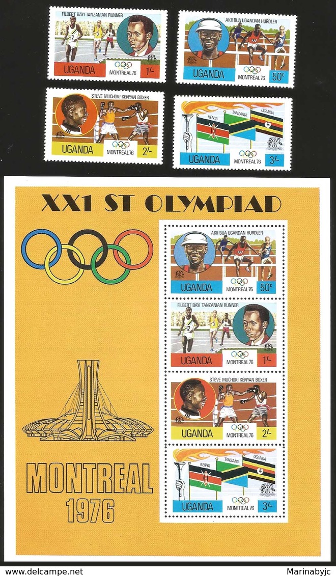 V) 1976 UGANDA, 21ST OLYMPIC GAMES, MONTREAL, CANADA, MN - Ouganda (1962-...)