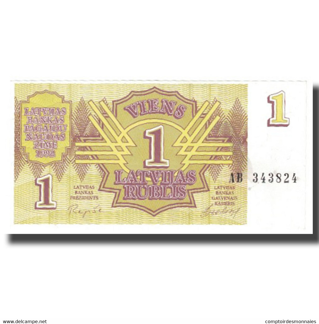 Billet, Latvia, 1 Rublis, 1992, KM:35, SUP - Letland