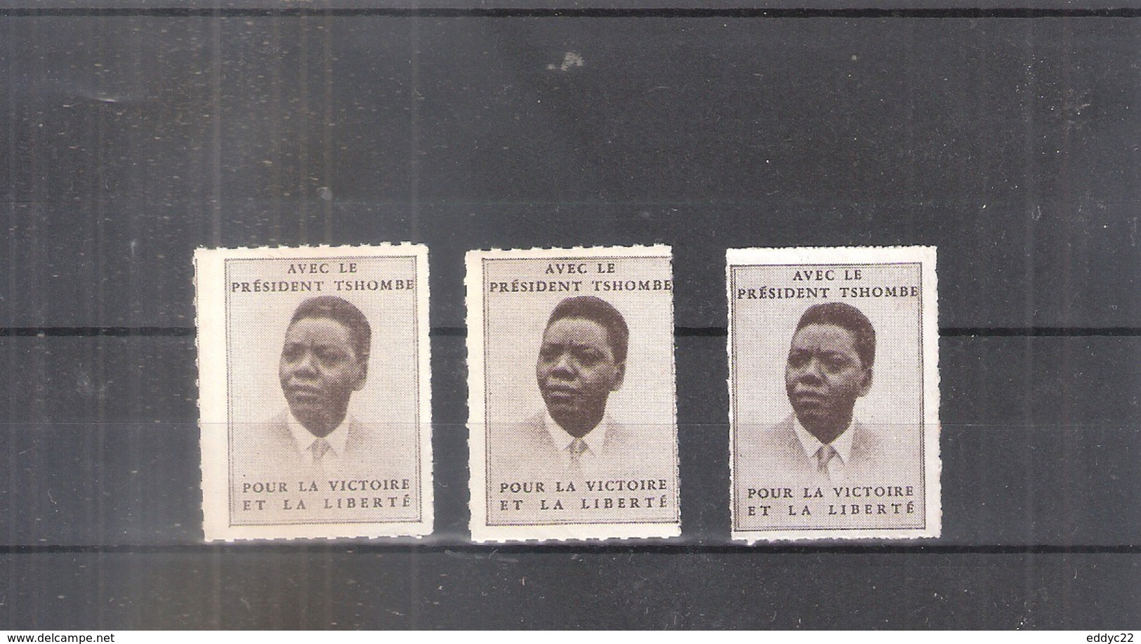 Katanga - Vignette Tshombé - Percé En Ligne - 2x XX/MNH + 1x Nsg (à Voir) - Katanga