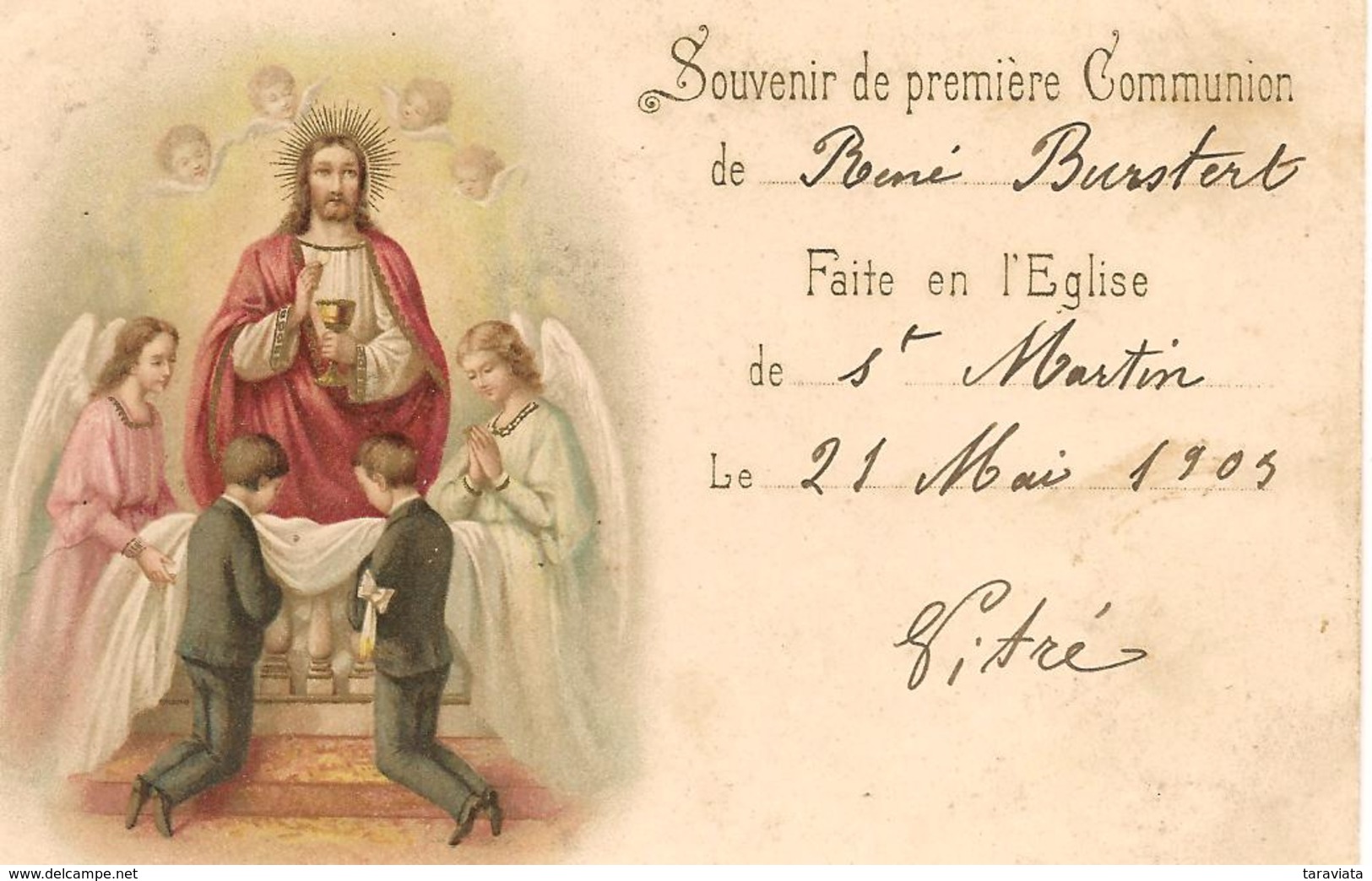 Souvenir De Ma Première Communion ANGES 21 Mai 1903 - Sonstige & Ohne Zuordnung