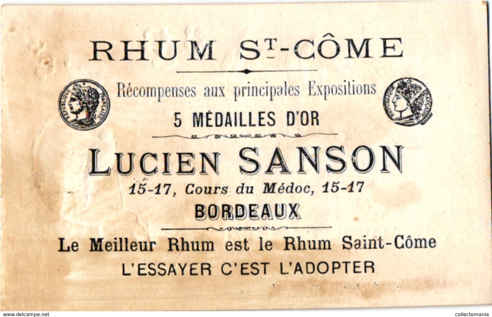 4 Chromo RHUM St. Côme Lucien Sanson Bordeaux