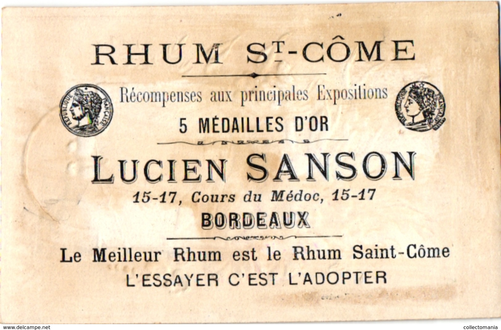 4 Chromo RHUM St. Côme Lucien Sanson Bordeaux