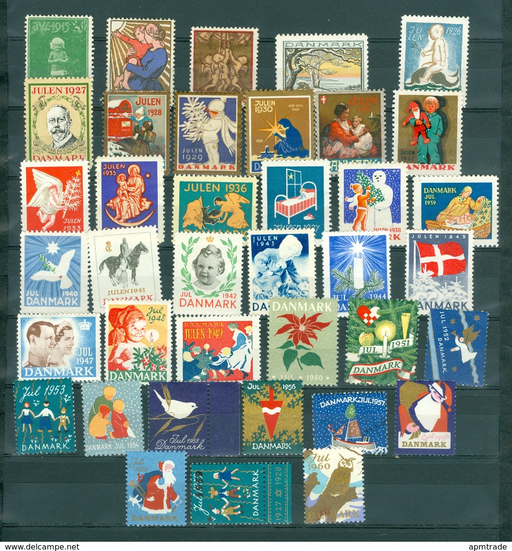 Denmark  Christmas Seals Collection MNH. 38 Diff. 1915-1960. - Other & Unclassified