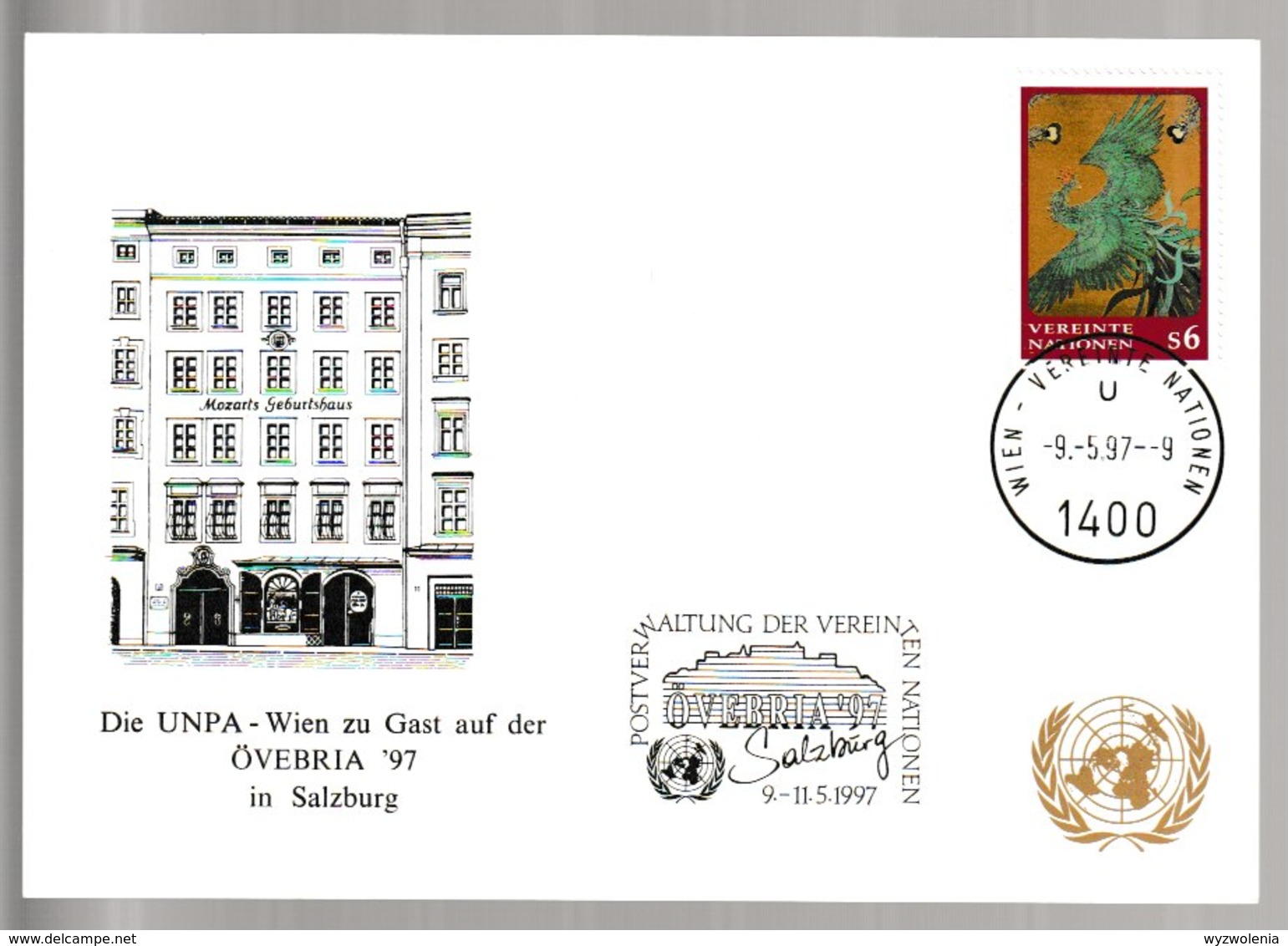 N 277) UN Wien 1997 SSt Salzburg: Abb: Mozart Geburtshaus - Musik