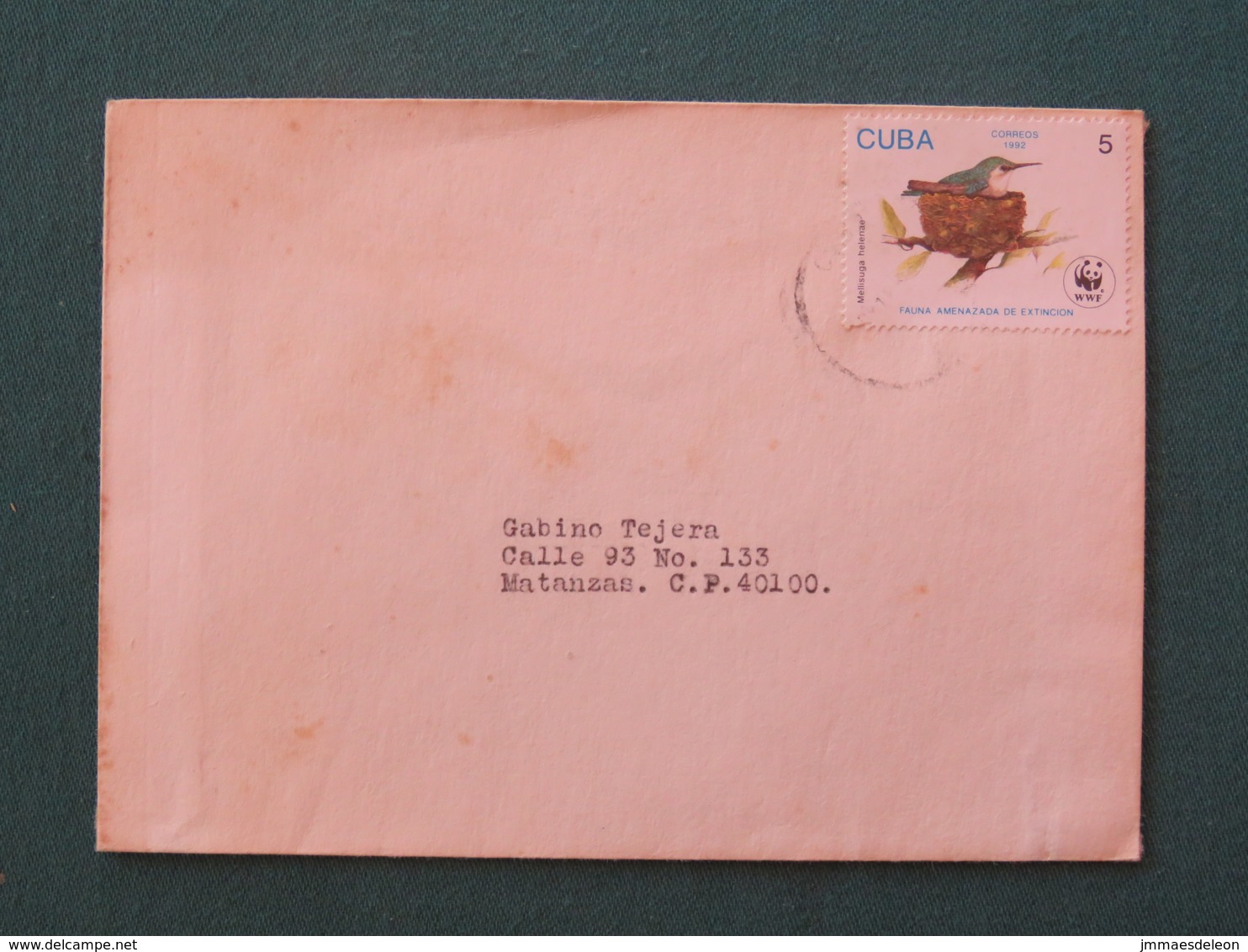 Cuba 1992 Cover To Matanzas - Bird Nest Hummingbird - Lettres & Documents