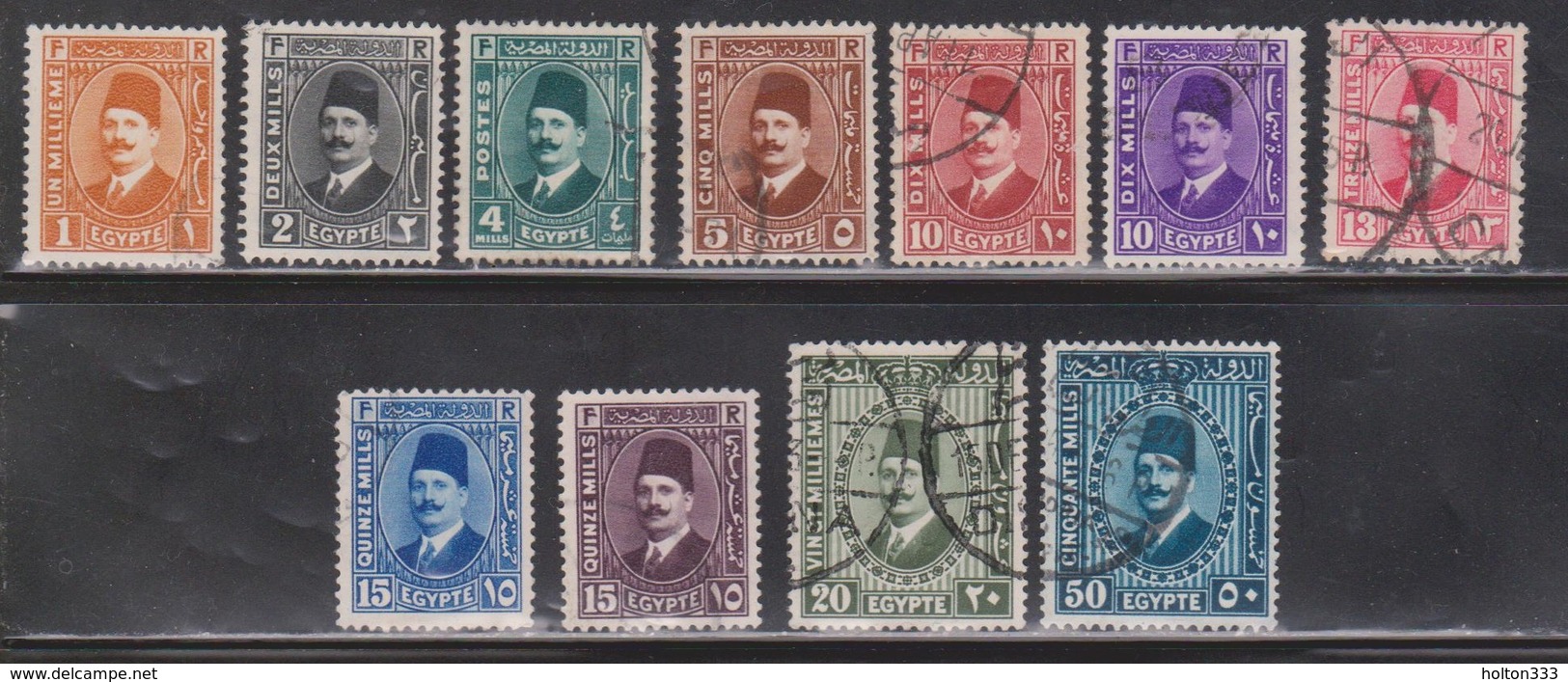 EGYPT Scott # 128 // 45 Used - King Fuad Portrait - Not Full Set - Used Stamps