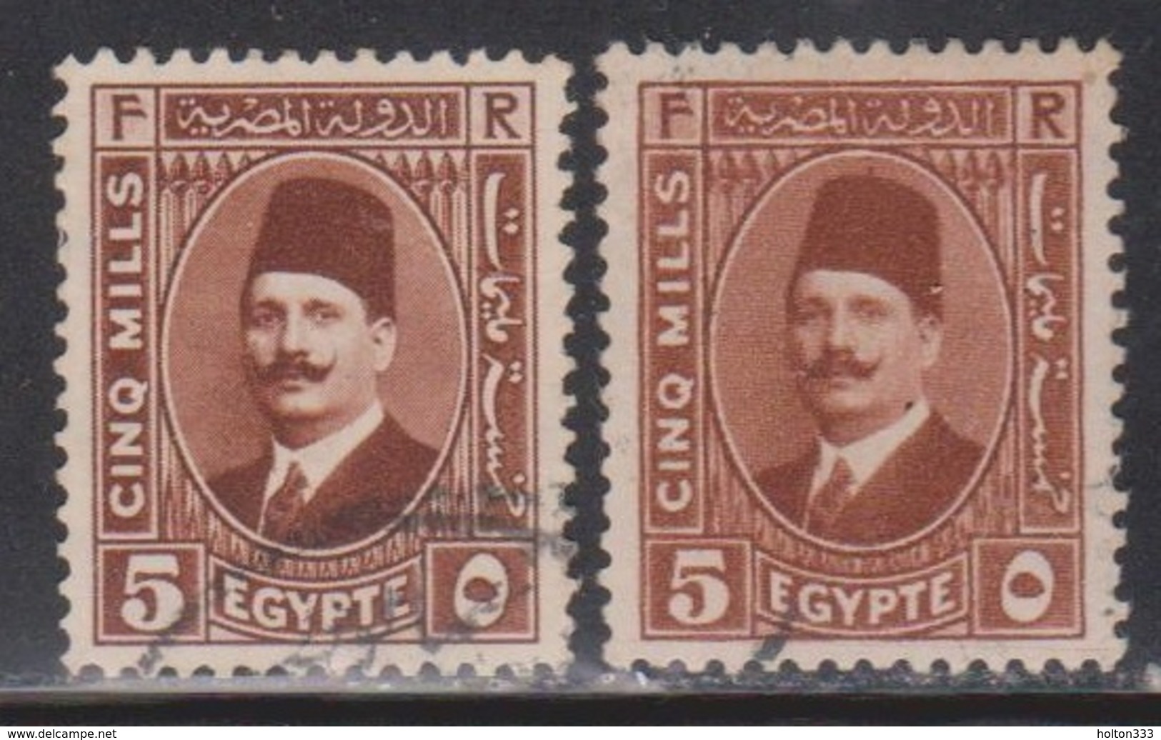 EGYPT Scott # 133, 133a Used - King Fuad Portrait - Used Stamps