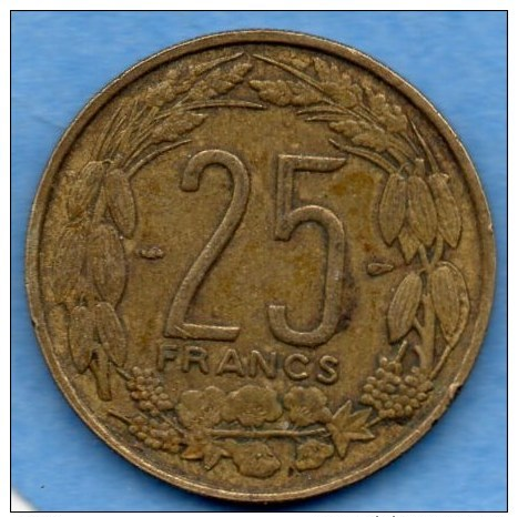 R13/ EQUATORIAL AFRICAN STATES  25 FRANCS 1958 KM#26 - Centrafricaine (République)