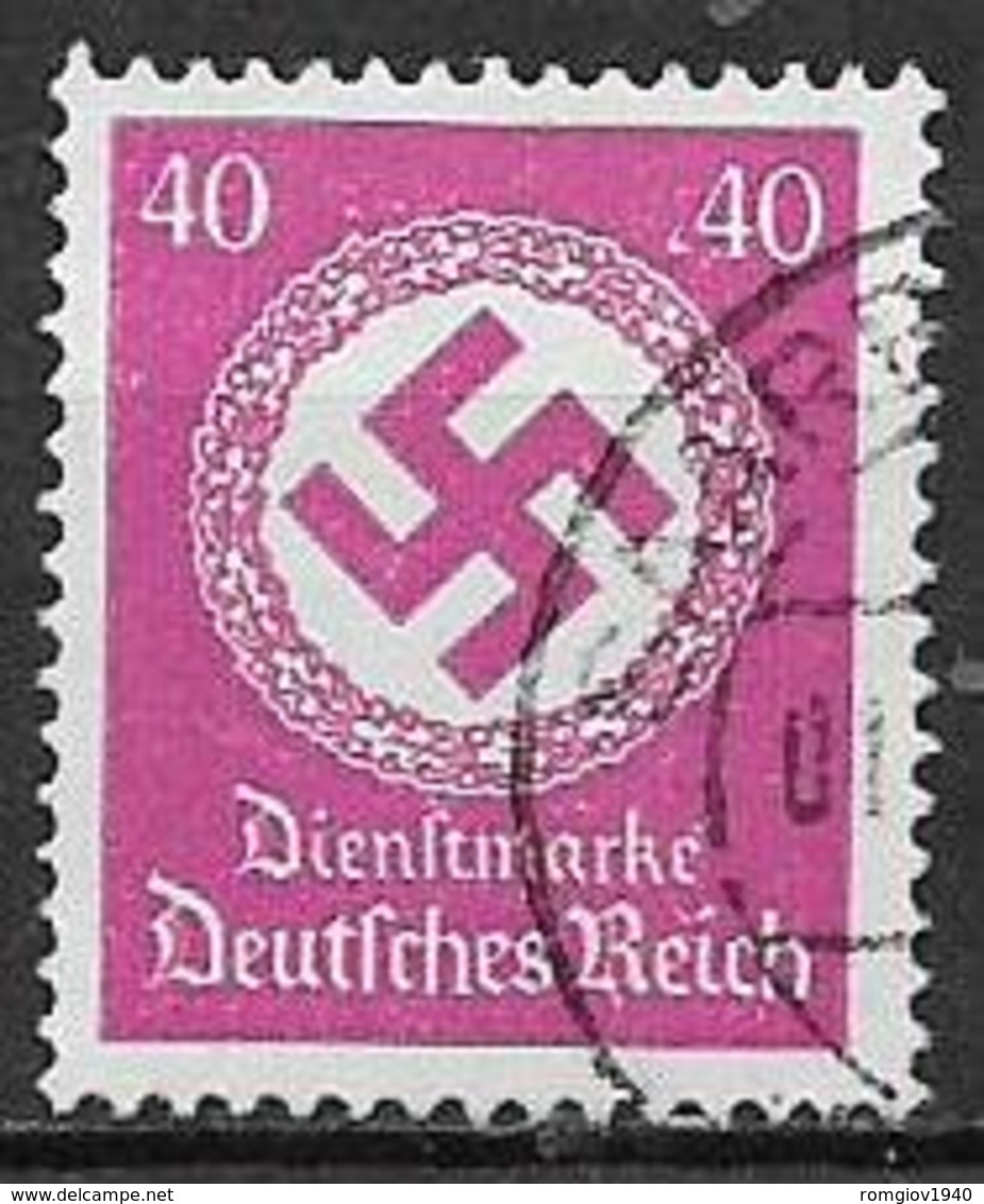 GERMANIA REICH IMPERO 1942 FRANCOBOLLI DI SERVIZIO CROCE UNCINATA UNIF. 137 USATO VF - Dienstmarken