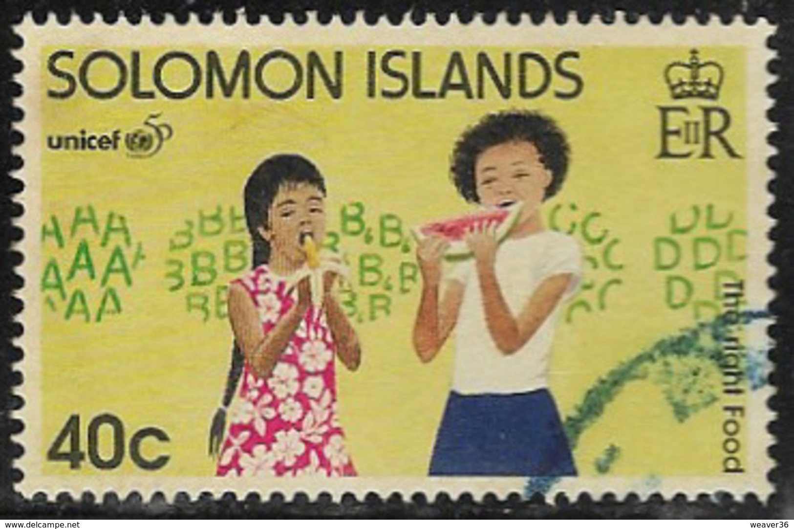 Solomon Islands SG870 1996 50th Anniversary Of UNICEF 40c Good/fine Used [40/32585/2D] - Solomon Islands (1978-...)