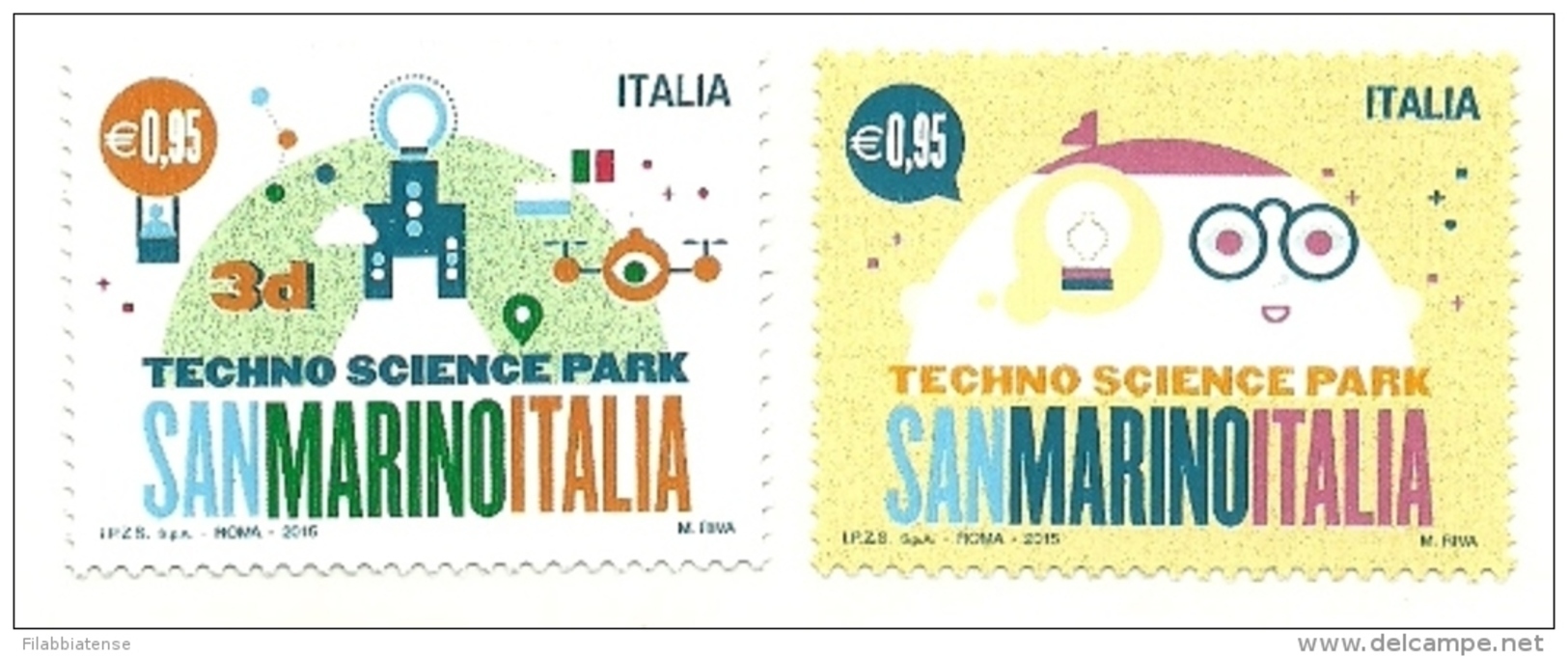 2015 - San Marino - Congiunta Parco Scientifico - Italia - Unused Stamps