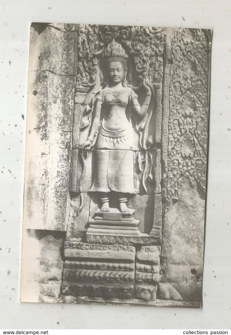 Cp , Carte Photo ,CAMBODGE , écrite  ,le BAYON - Cambodge