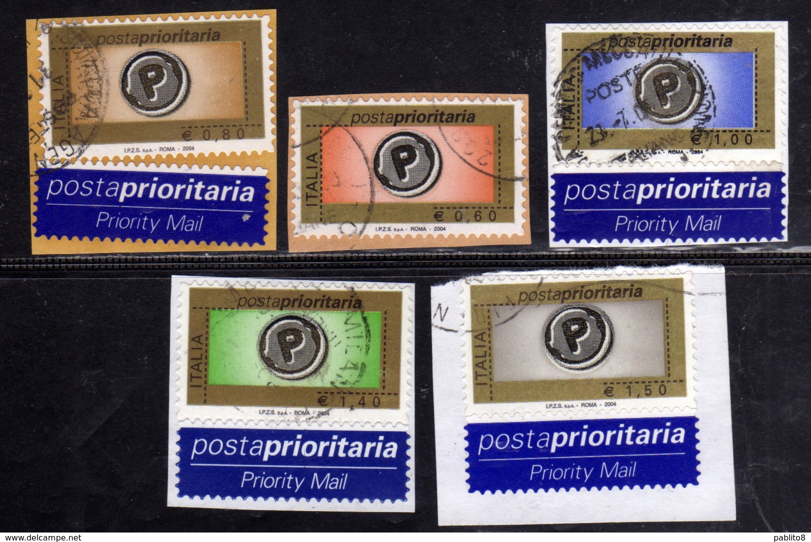 ITALIA REPUBBLICA ITALY REPUBLIC 2004 POSTA PRIORITARIA PRIORITARY POST SERIE COMPLETA COMPLETE SET USATA USED OBLITERE' - 2001-10: Usati