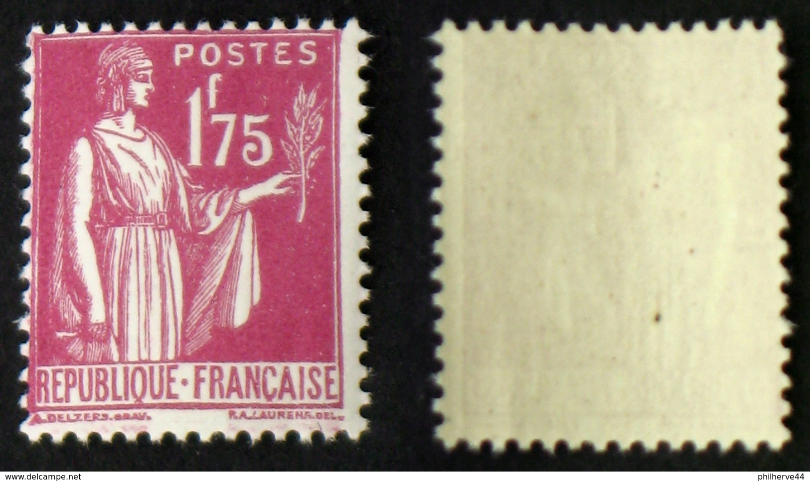 N° 289 1,75F Rose-lilas PAIX Neuf N** TB Cote 22€ - 1932-39 Peace