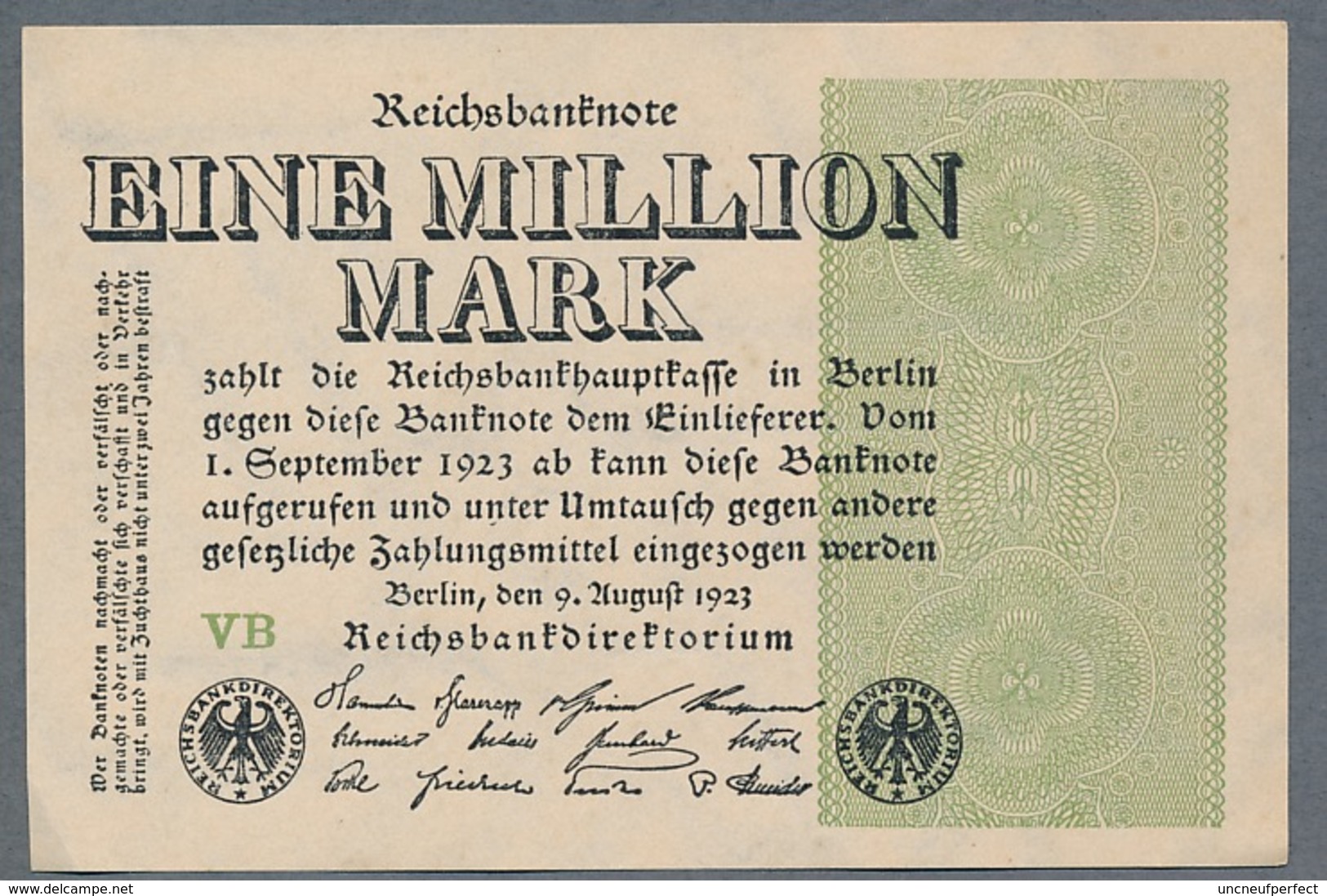 P102a Ro101a REU-114d 1 Million Mark 1923 AUNC - 1 Miljoen Mark