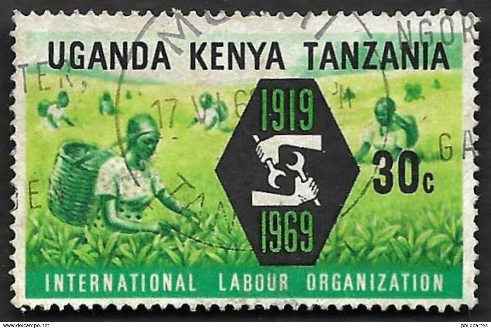 OUGANDA  KENYA TANZANIA 1969 -  YT  182 -  Organisation Du Travail  - Oblitéré - Kenia (1963-...)