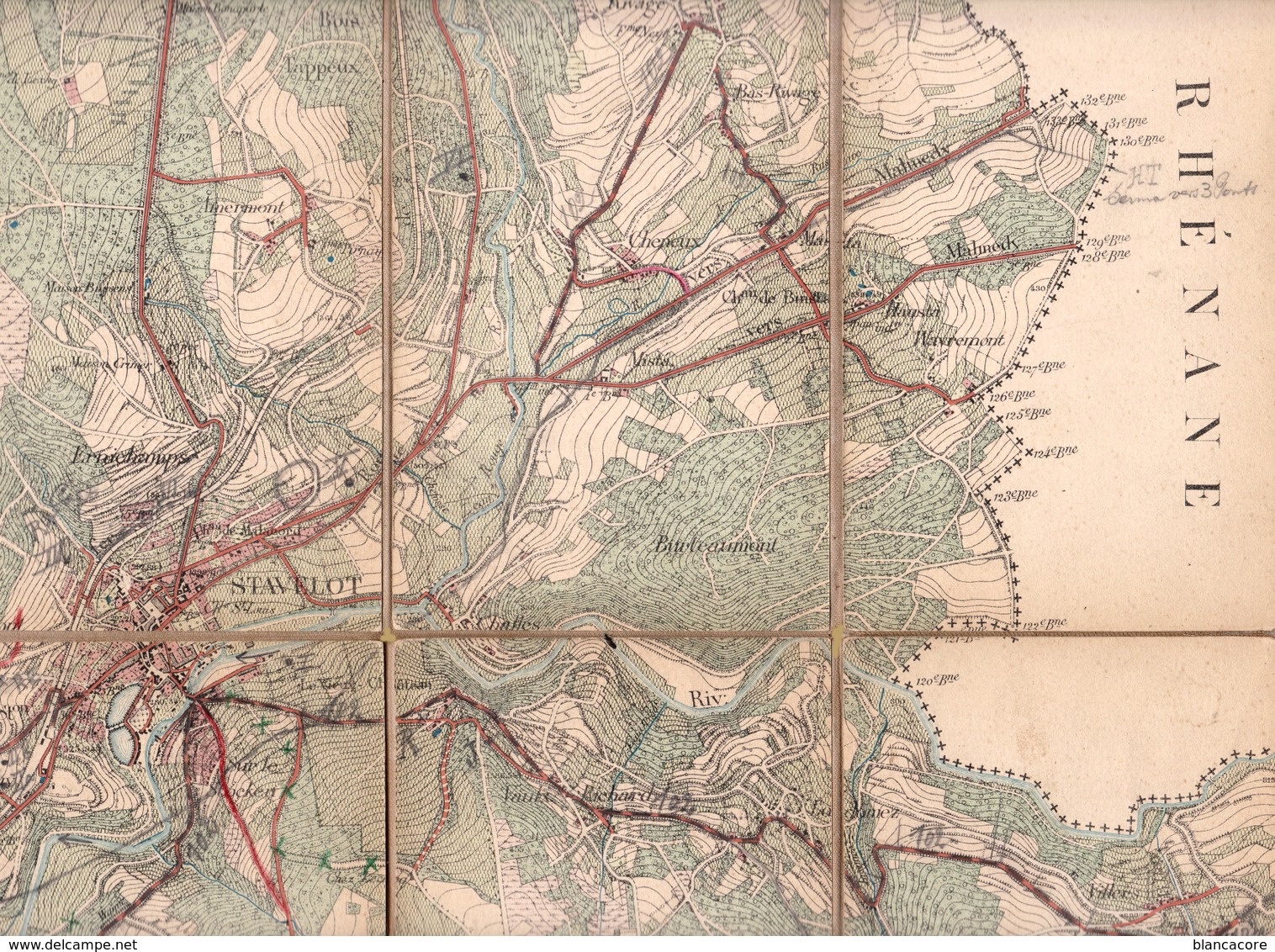 STAVELOT & Frontière Avec La Prusse Vers 1900 + La Carte à Droite Vers La Prusse - Geographical Maps