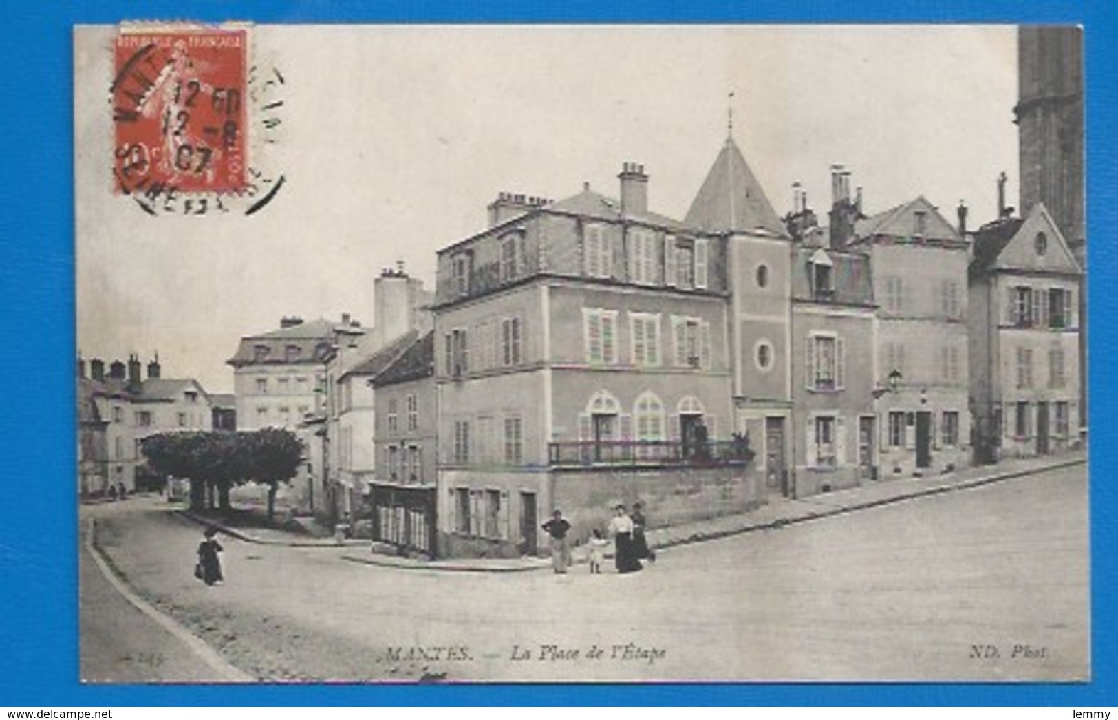 78 ++ MANTES - PLACE DE L'ÉTAPE - 1907 - Mantes La Jolie