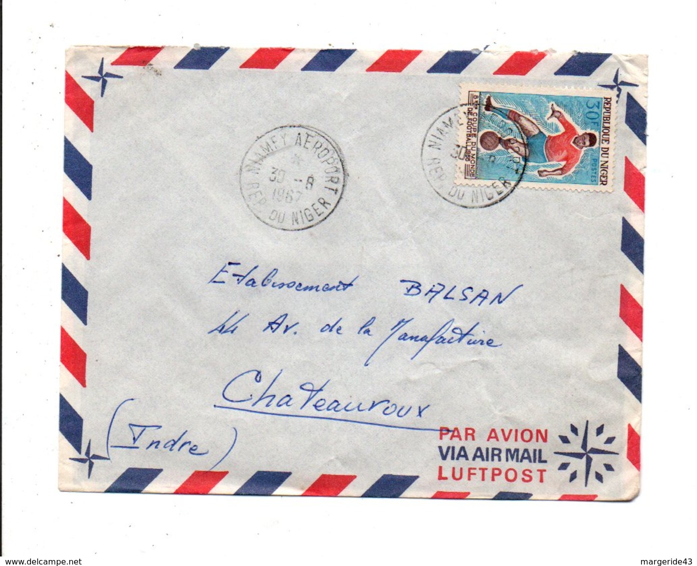 NIGER LETTRE AVION POUR LA FRANCE 1967 - Niger (1960-...)