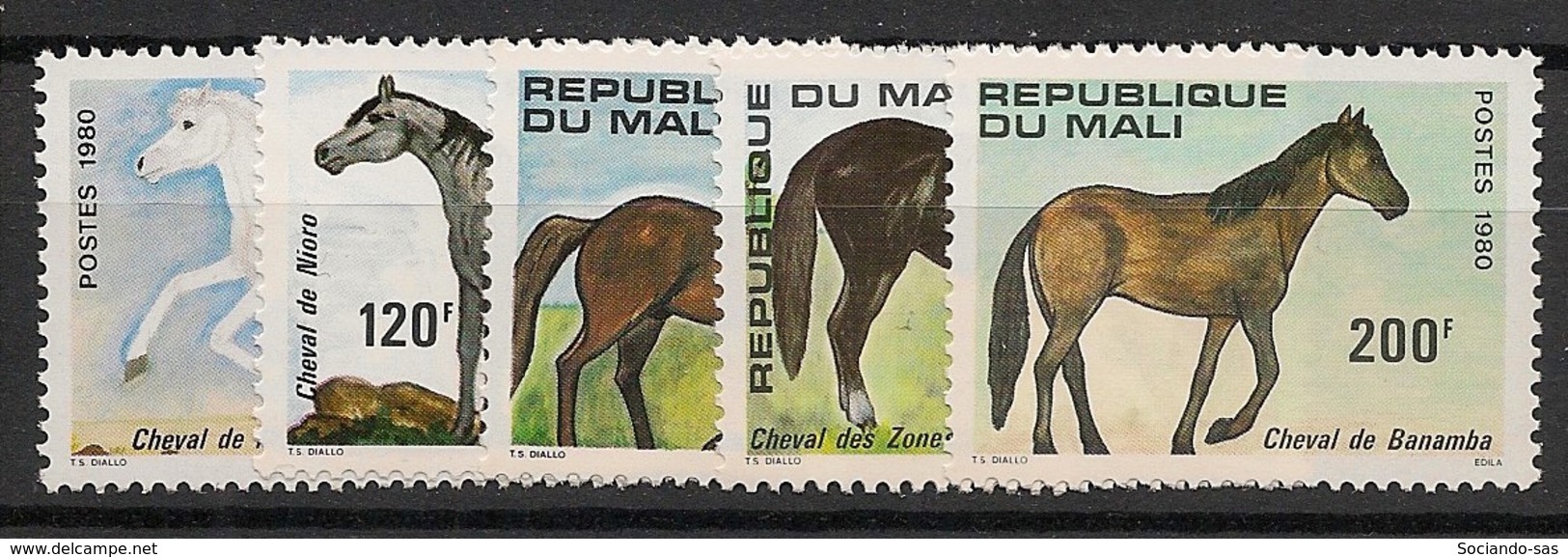 Mali - 1980 - N°Yv. 364 à 368 - Chevaux - Neuf Luxe ** / MNH / Postfrisch - Mali (1959-...)