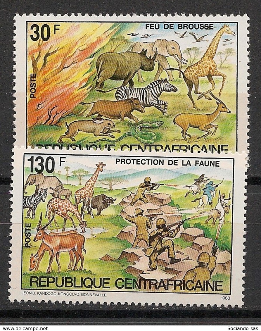 Centrafricaine - 1984 - N°Yv. 602 à 603 - Protection Faune / Animals - Neuf Luxe ** / MNH / Postfrisch - Repubblica Centroafricana