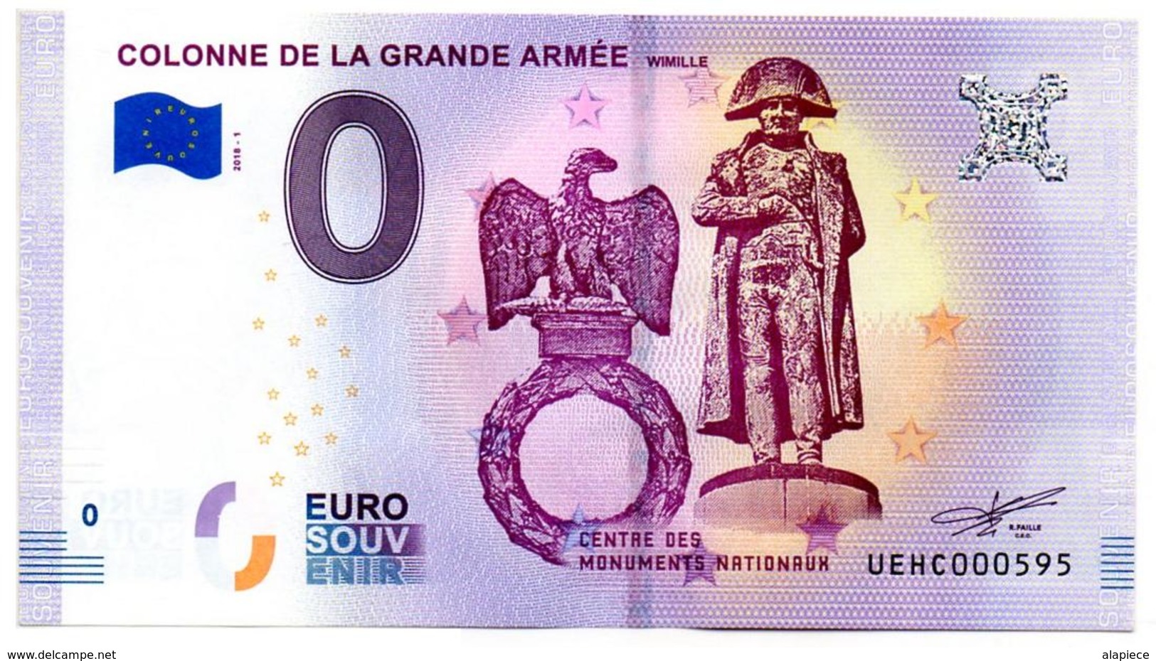 Billet Souvenir - 0 Euro - France - Wimille - Colonne De La Grande Armée (2018-1) - Andere & Zonder Classificatie