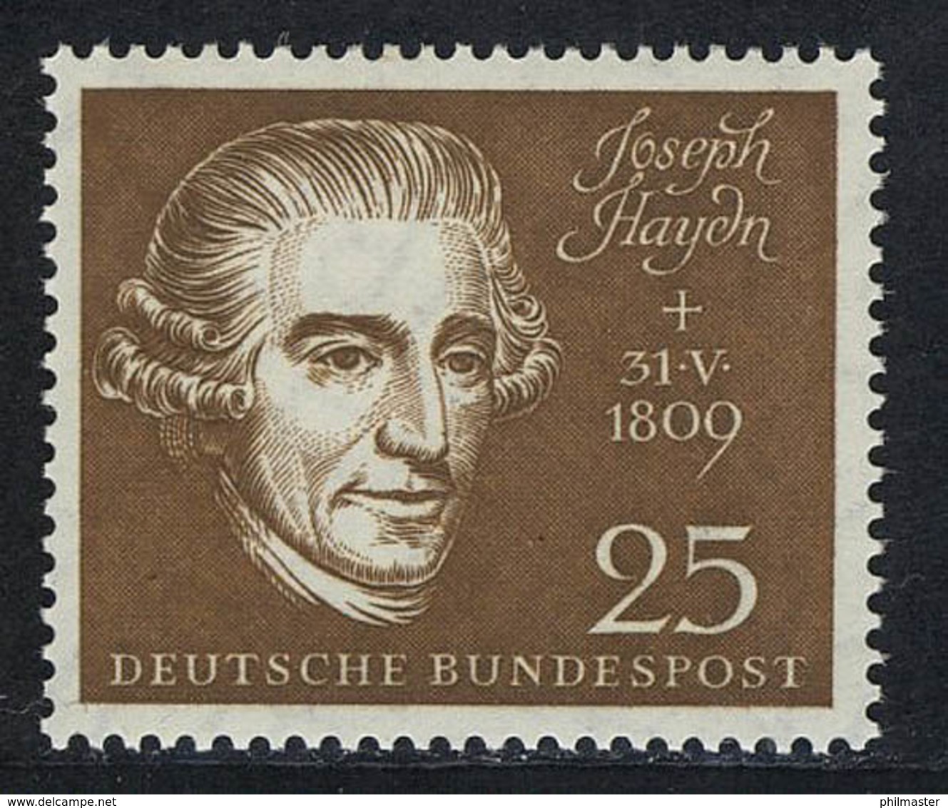 318 Haydn 25 Pf Aus Block 2 Beethovenhalle ** - Sonstige & Ohne Zuordnung