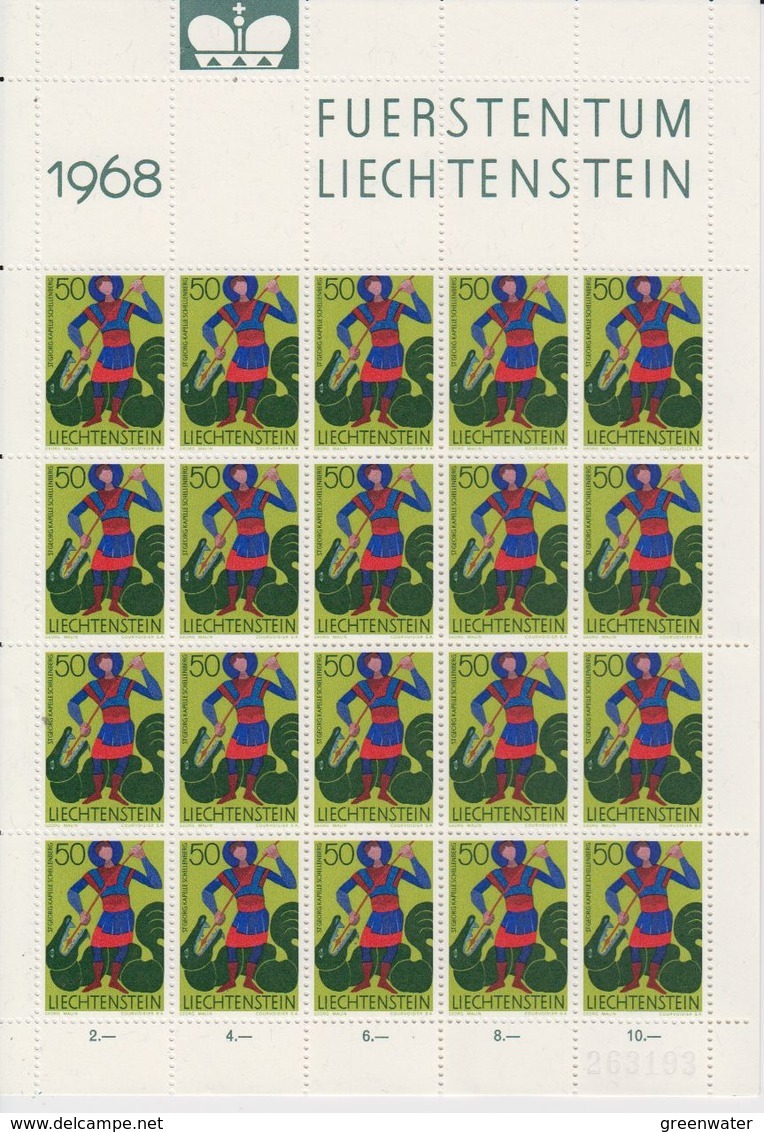 Liechtenstein 1968 Freimarke / Kirchenpatrone St Georg Schellenberg 1v Sheetlet ** Mnh (LI241C) - Ongebruikt