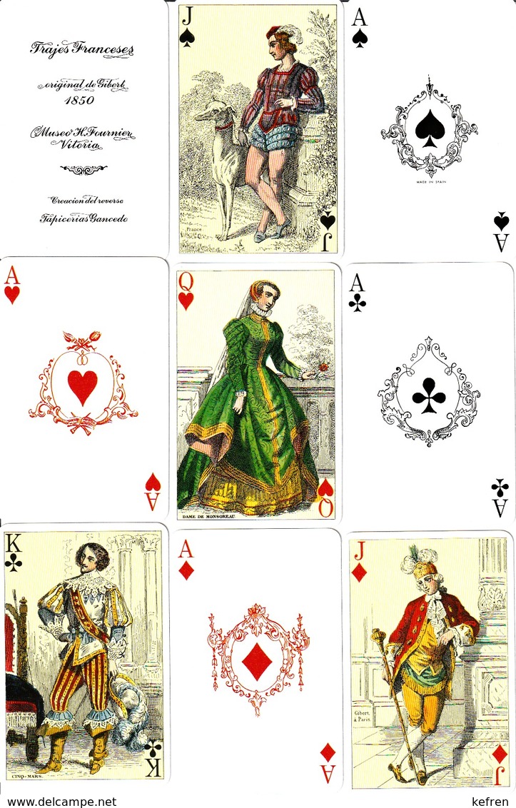 BARAJA POKER, PLAYING CARDS DECK, TRAJES FRANCESES DE H. FOURNIER - Barajas De Naipe