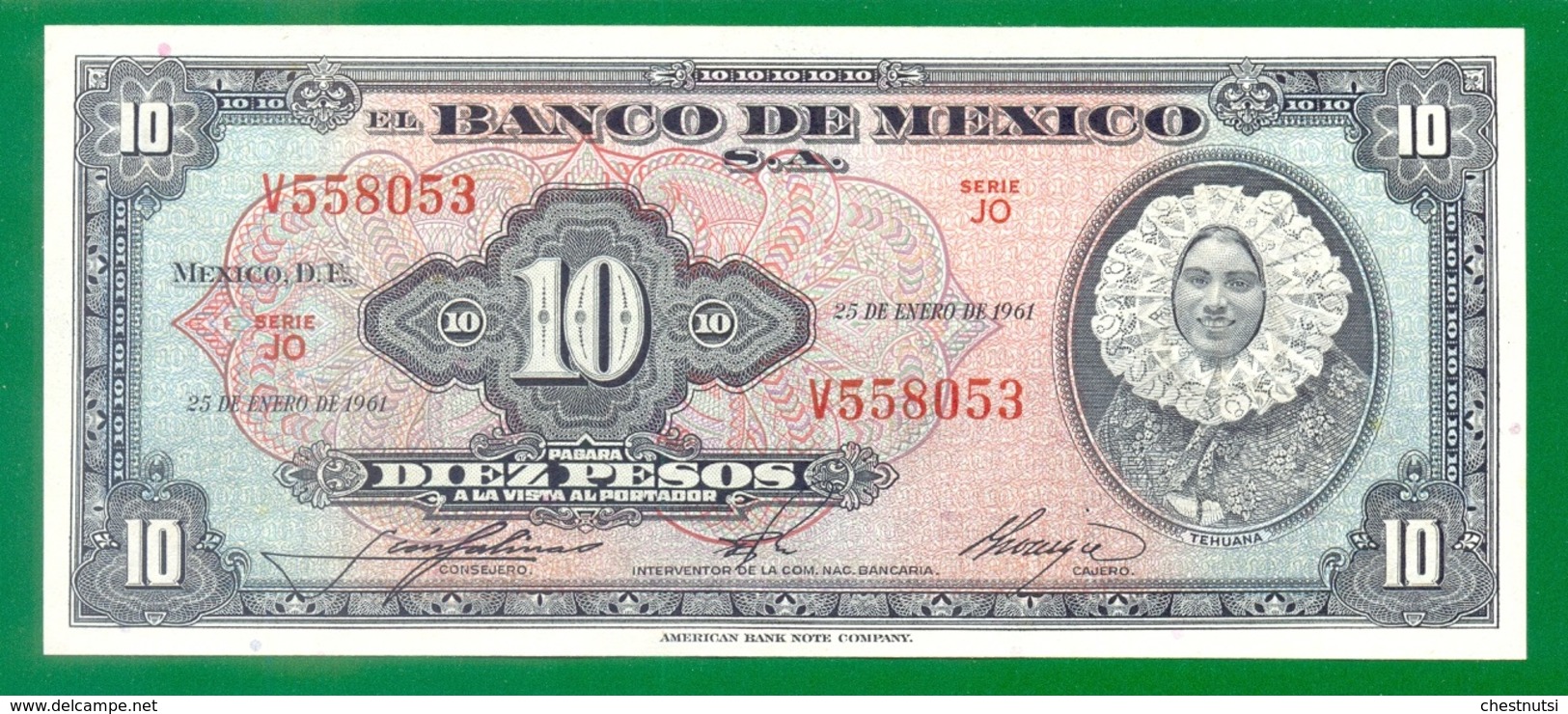 Mexico 10 Pesos 1961 P58h AUNC - Mexiko