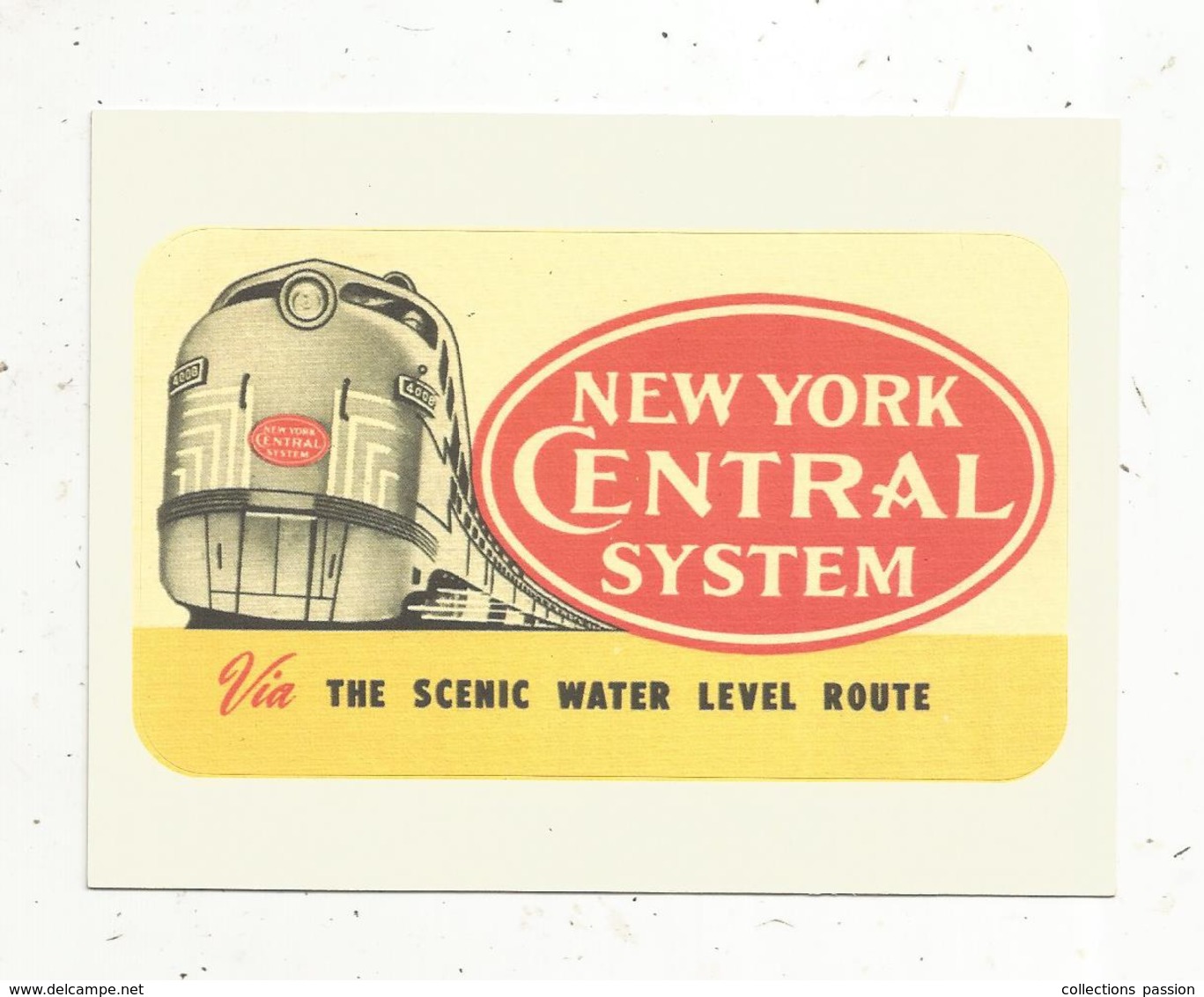 Autocollant , Sticker , Chemin De Fer , Train, New York Central System ,via The Scenic Water Level Route - Stickers