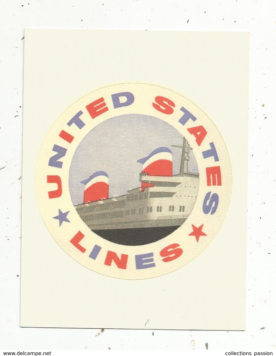 Autocollant , Sticker , Bateau , Paquebot , UNITED STATES LINES - Autocollants