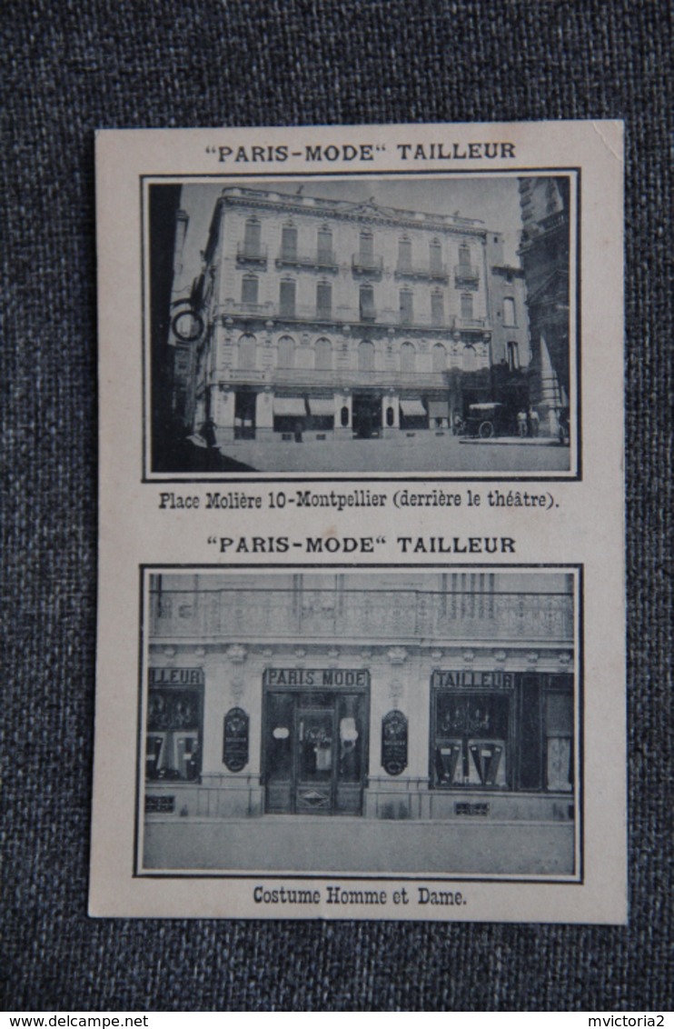 Publicité - MONTPELLIER, " PARIS MODE ", Tailleur, 10 Place MOLIERE, Derrière Le Théâtre. - Advertising