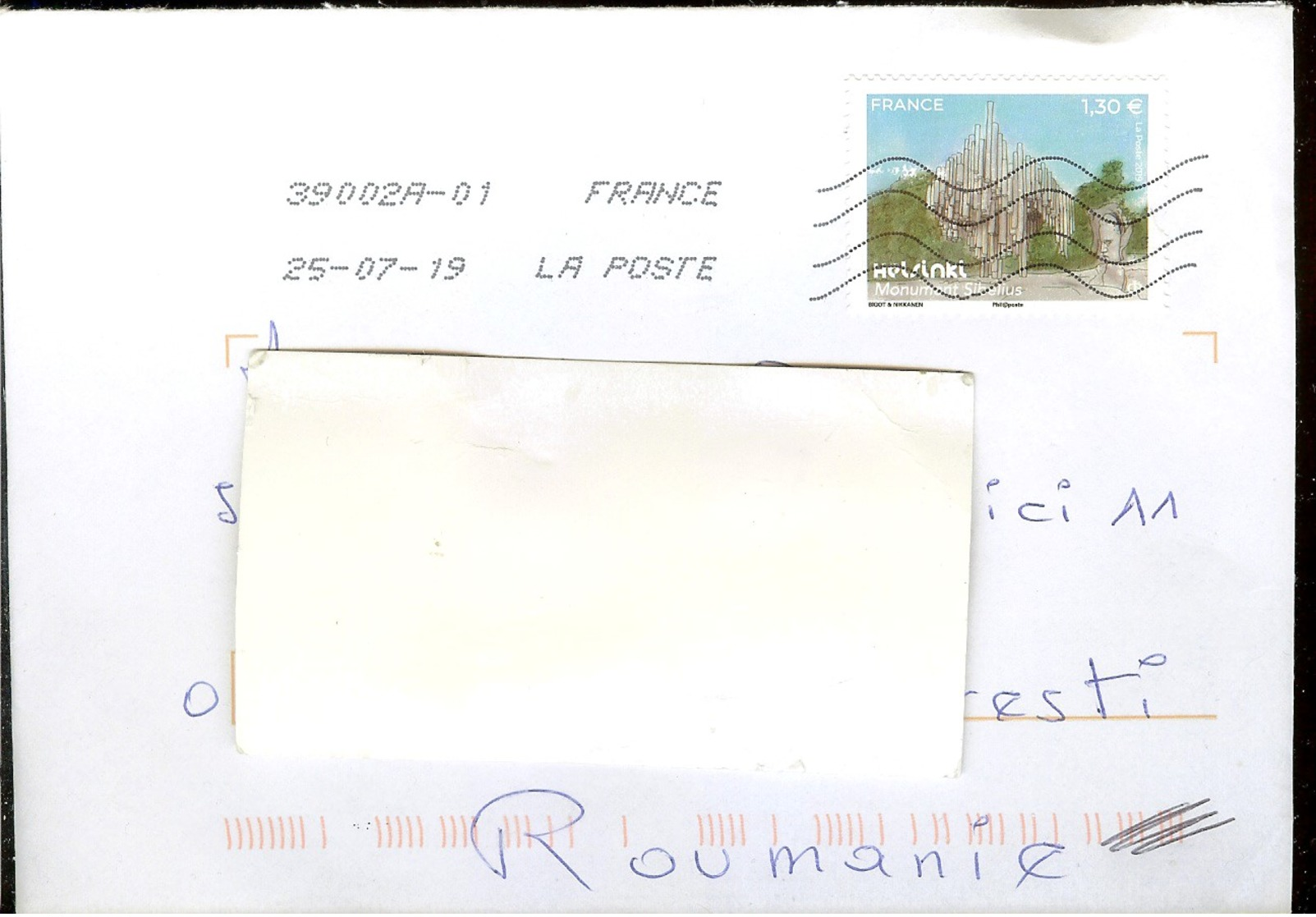 France, Cover, Helsinki - Music, Sibelius Monument, Circulated 2019 - Briefe U. Dokumente